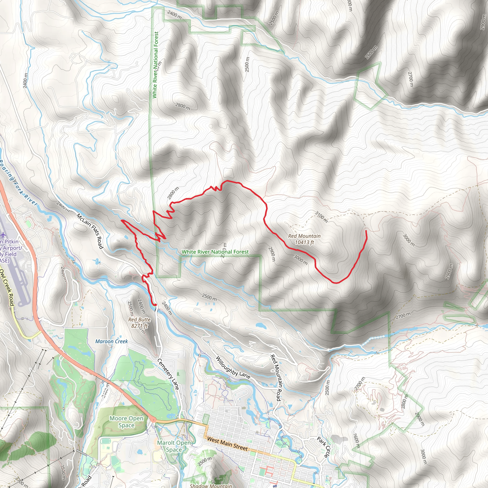 Red Mountain from McLain Flats Road mobile static map