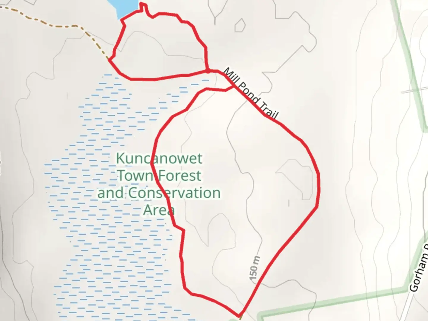 An image depicting the trail Stinson Mill Pond Trail and its surrounding area.