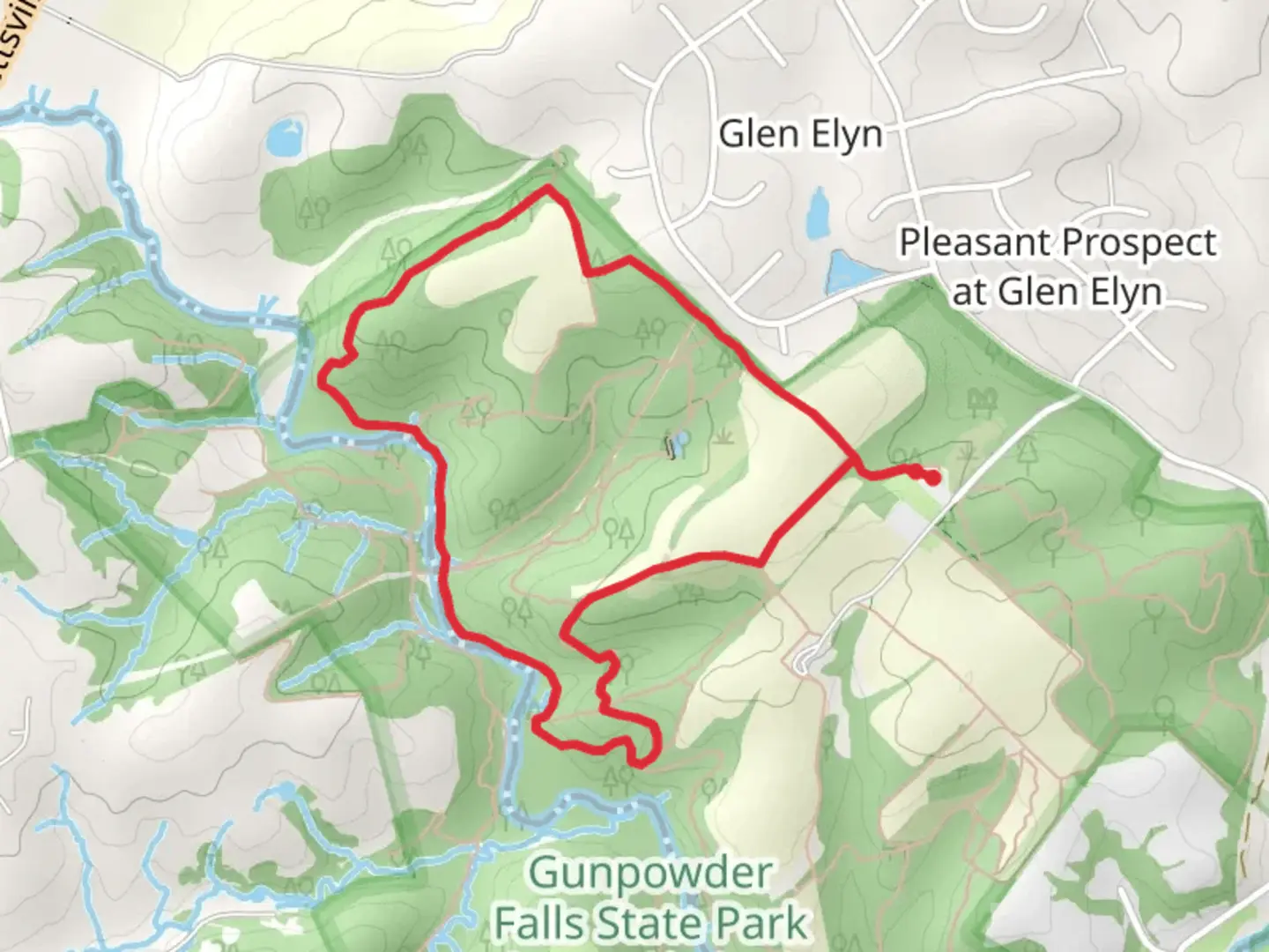 An image depicting the trail Barley Pond - Yellow and Boundary Trail Blue Loop and its surrounding area.