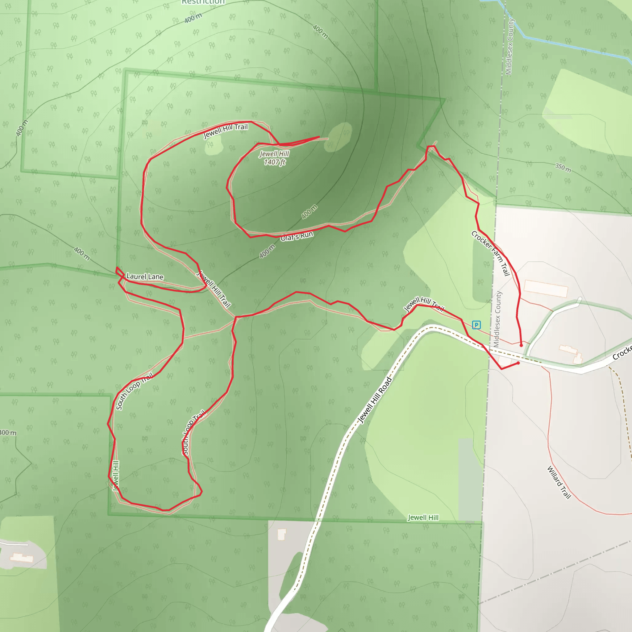 Jewell Hill Loop mobile static map