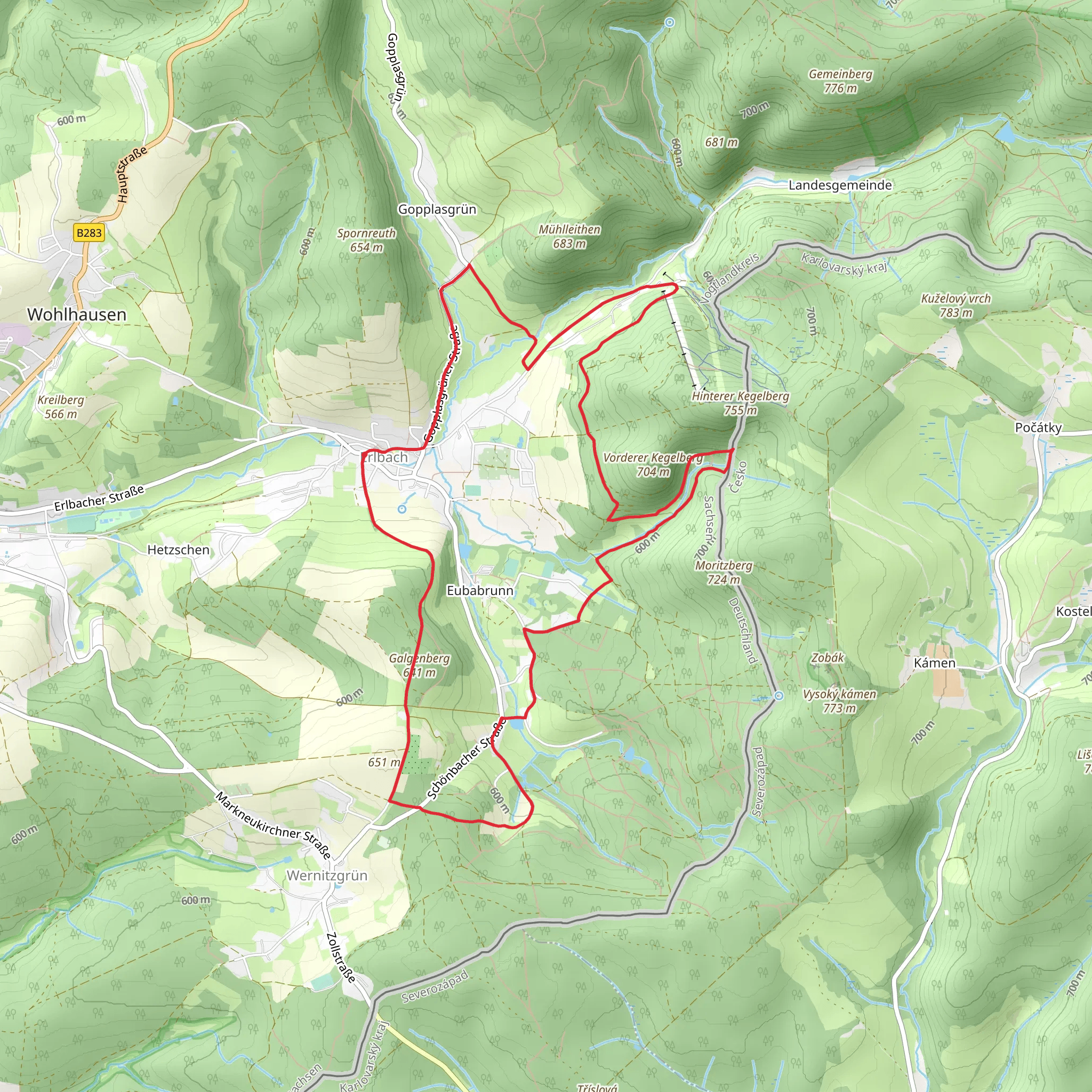 Erlbacher Rundweg mobile static map