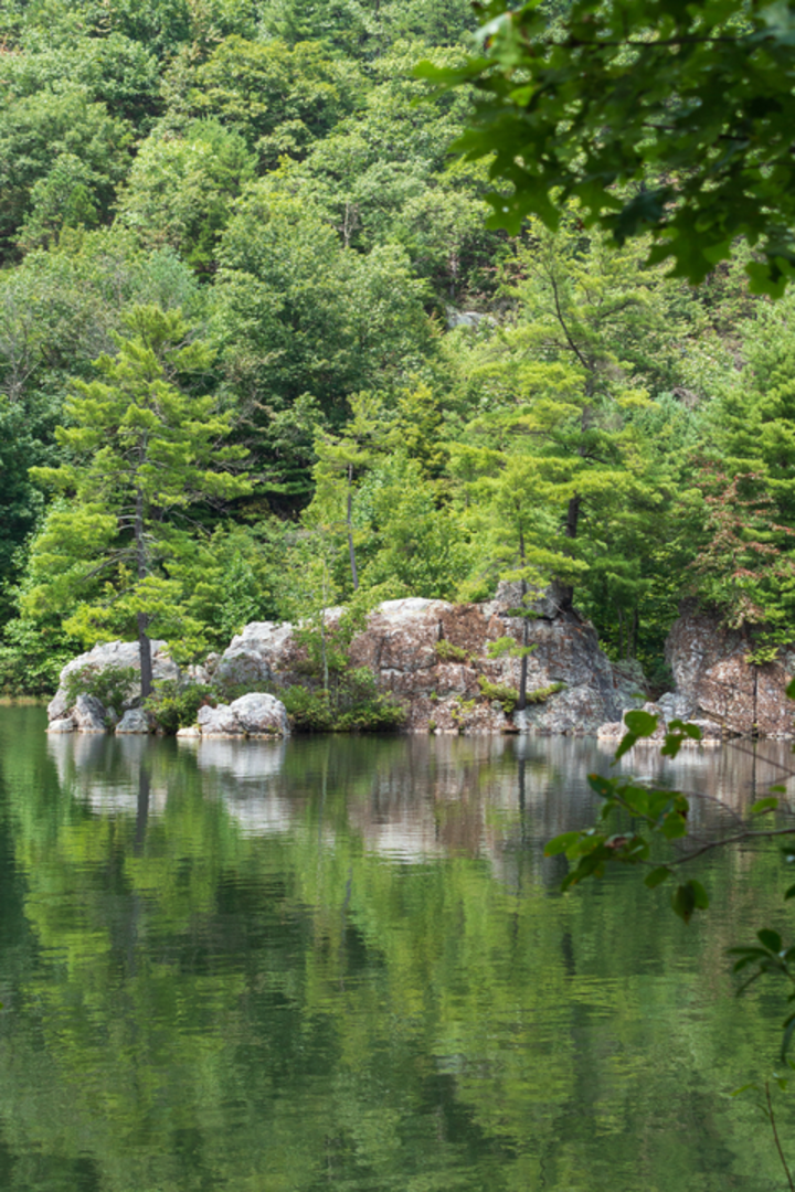 An image depicting the trail Chimney Rock Loop Trail via Rockcliff Lake Trail and its surrounding area.