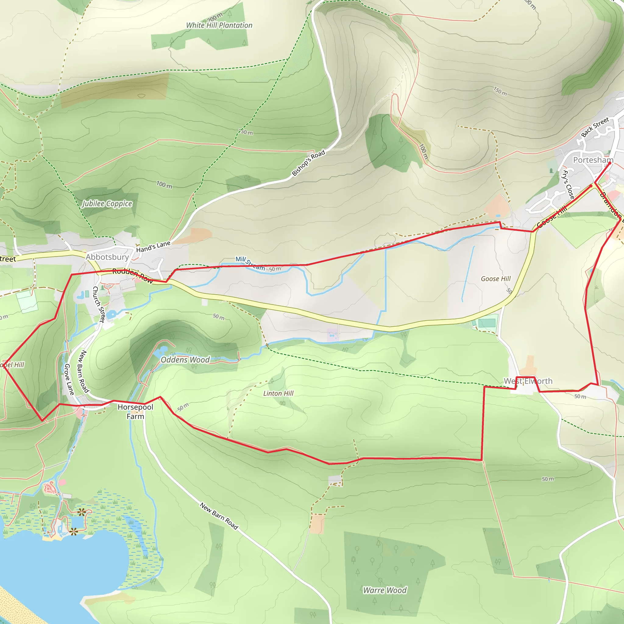 Abbotsbury from Portesham mobile static map