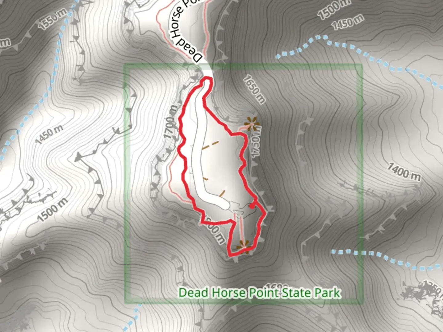 An image depicting the trail West Rim Loop Trail and its surrounding area.