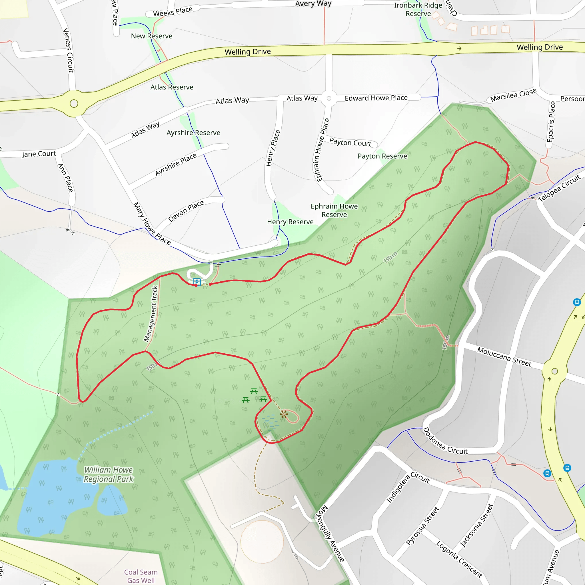 William Howe Loop Trail mobile static map