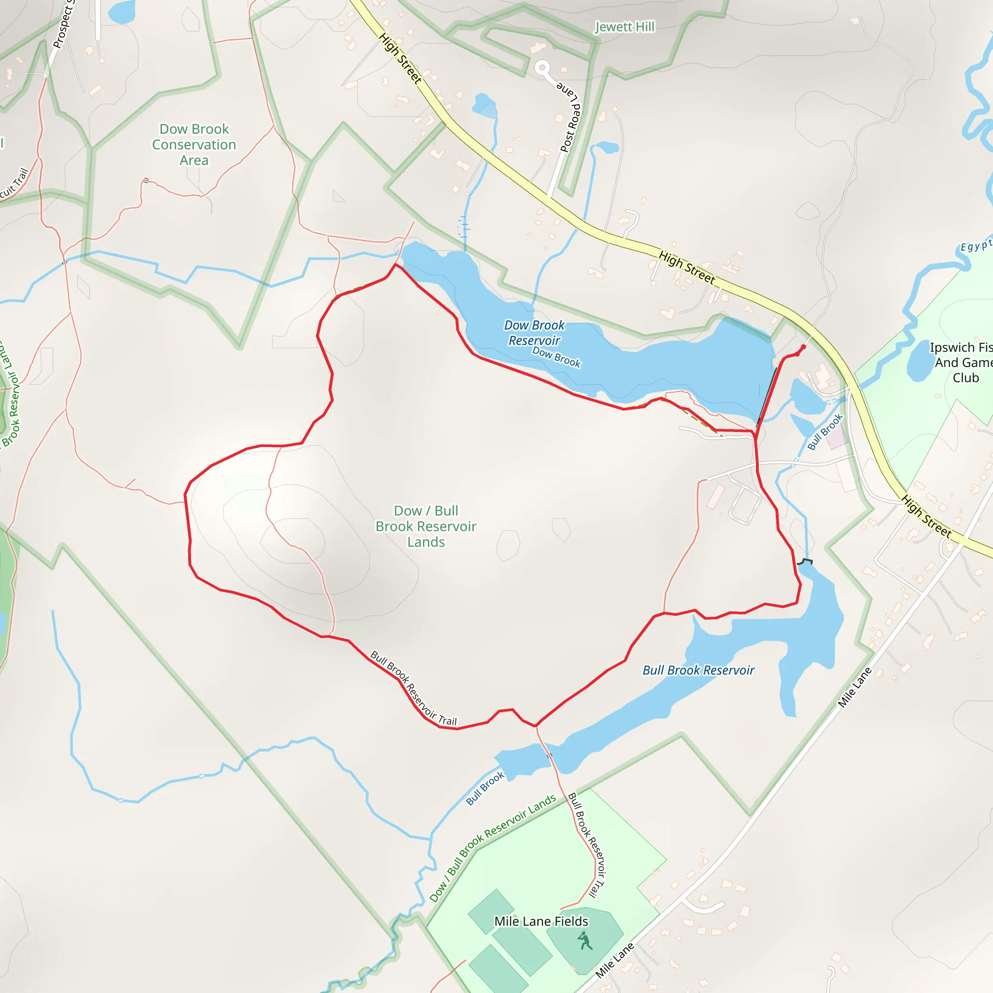 Bull Brook Reservoir Loop Trail mobile static map