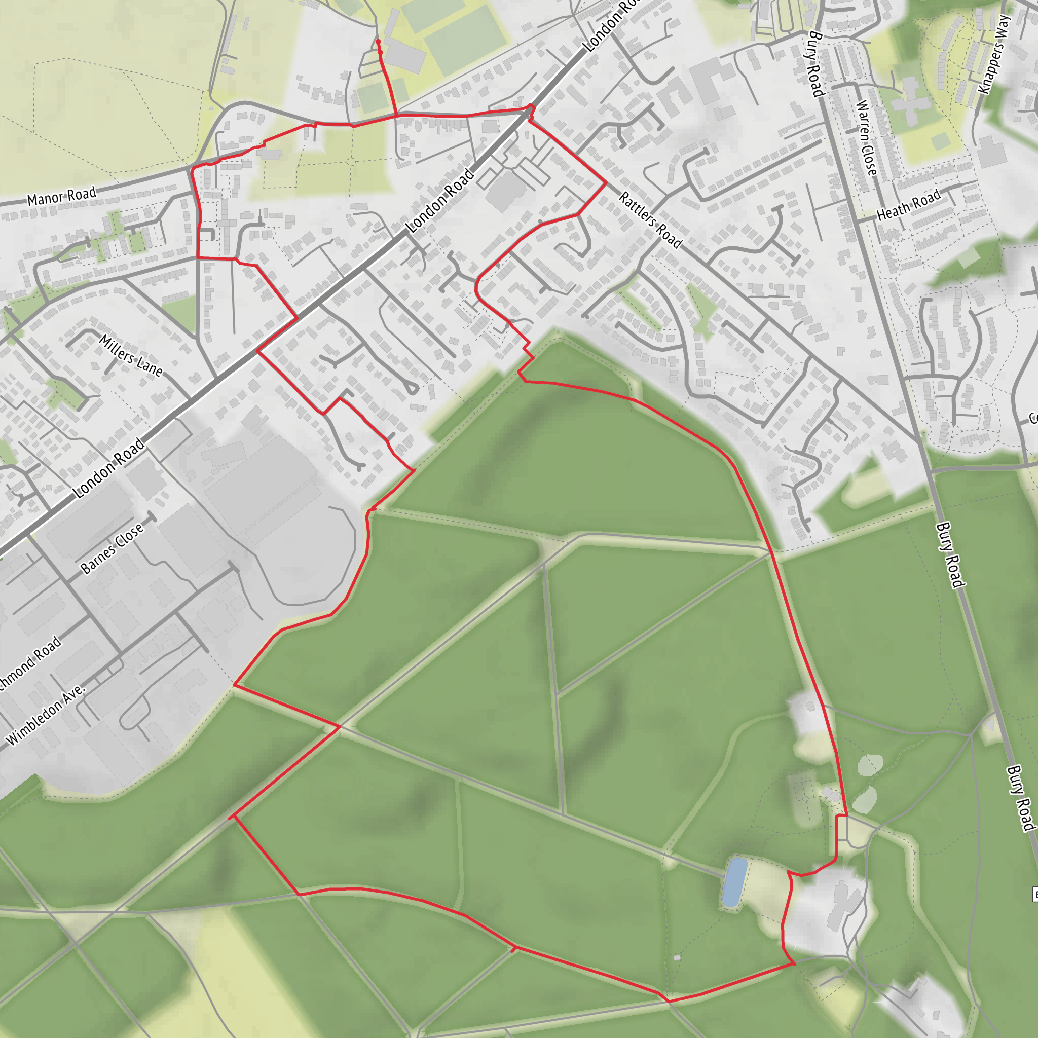 Hike from Brandon Leisure Centre mobile static map