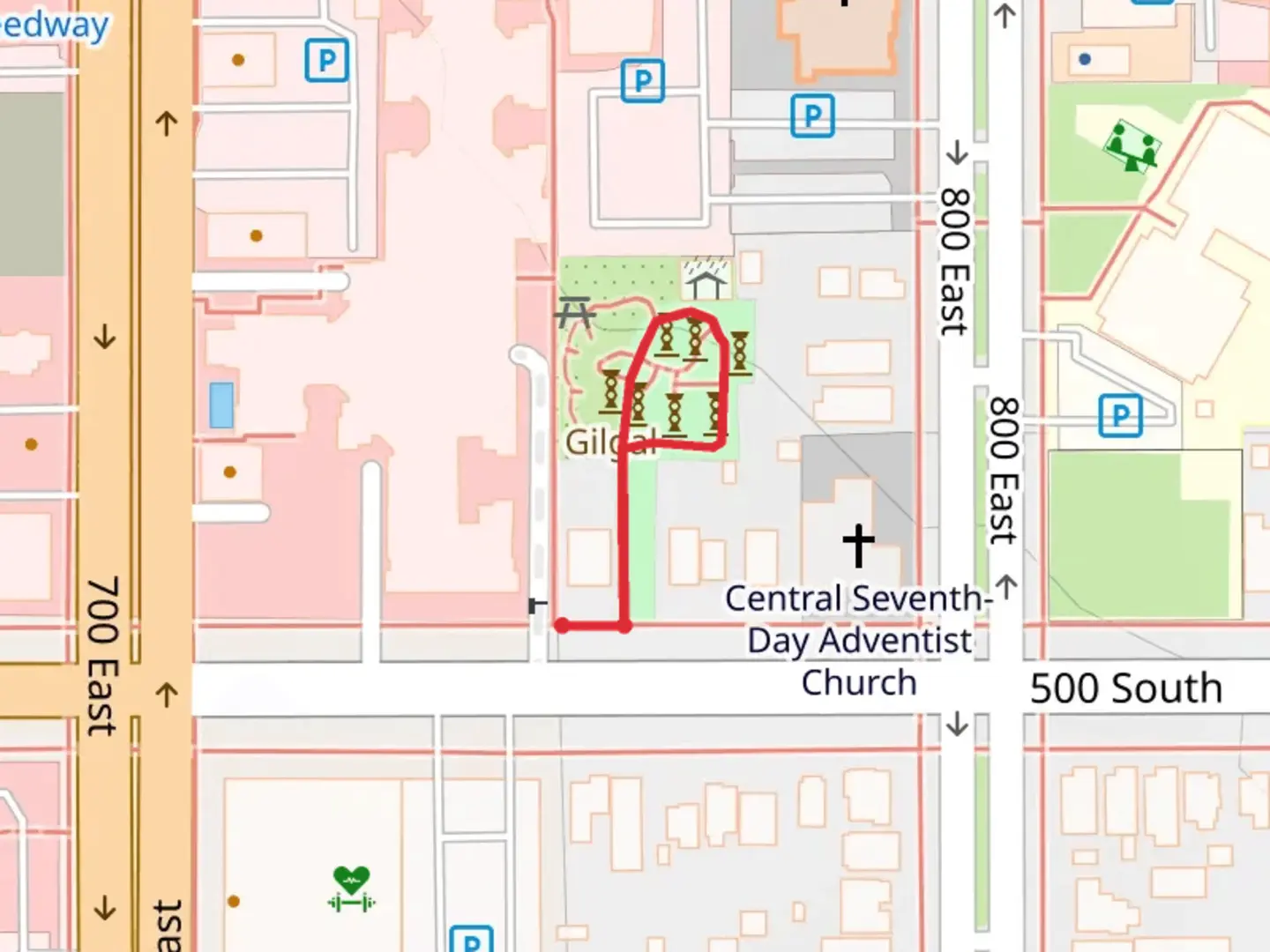 An image depicting the trail Gilgal Garden Loop and its surrounding area.