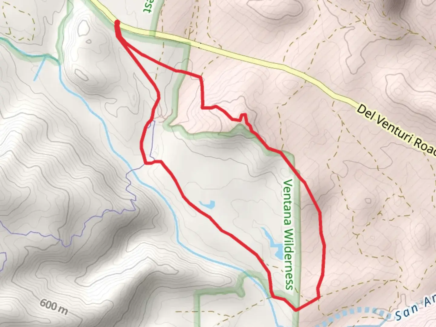 An image depicting the trail Loop beside North Fork San Antonio River and its surrounding area.