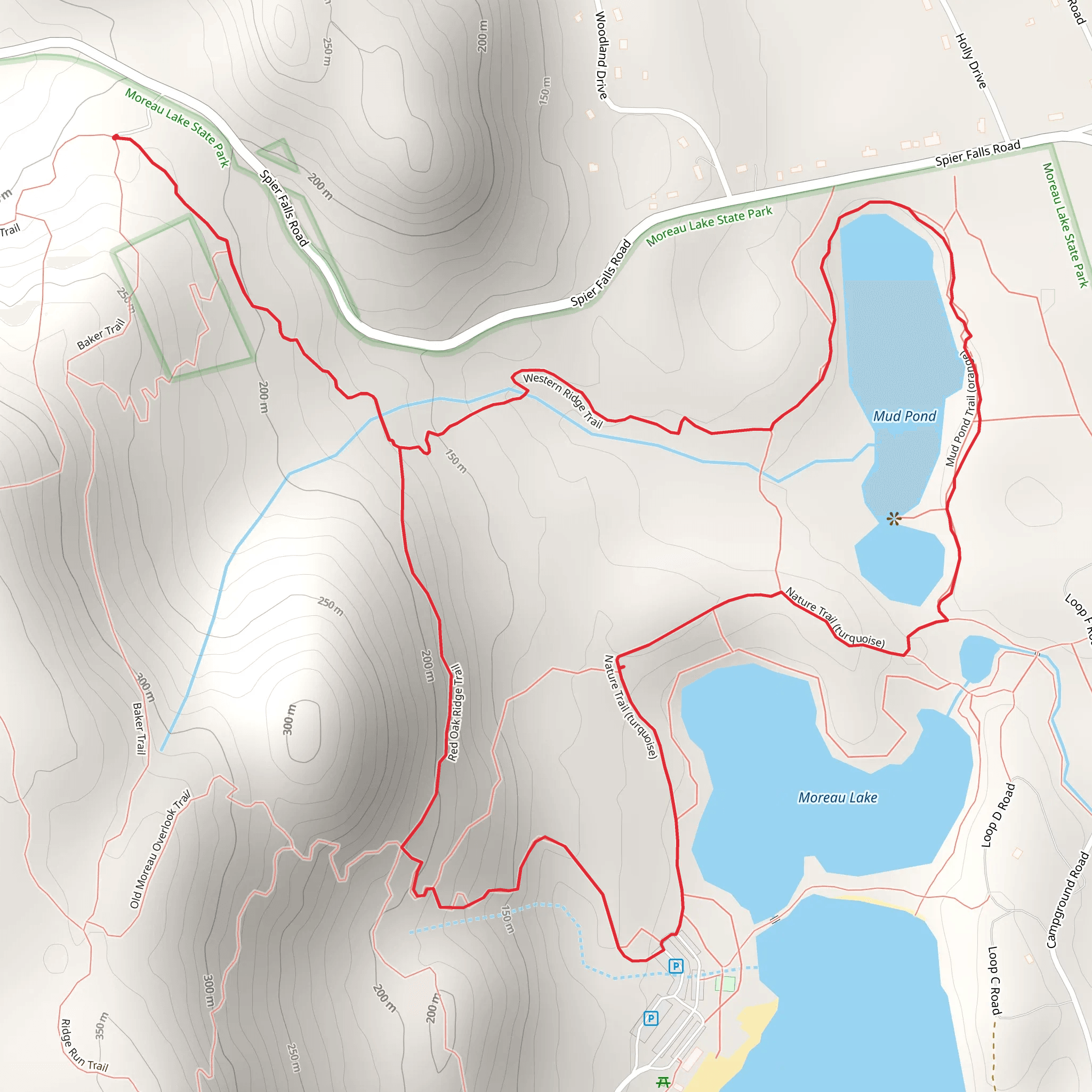 Nature Trail - Turquoise and Mud Pond Loop via Western Ridge Trail mobile static map