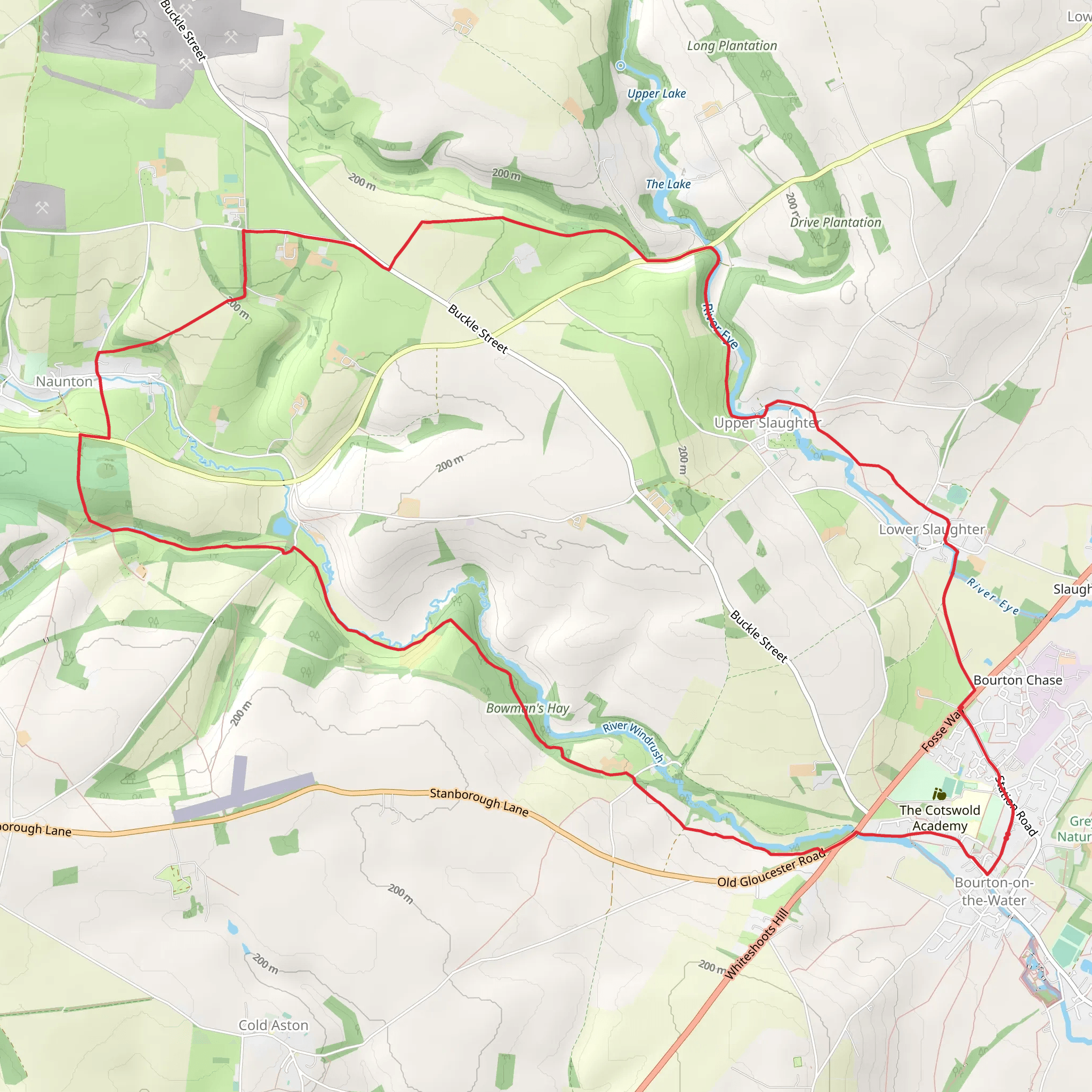 Bourton-on-the-Water, The Slaughters and Naunton (8) mobile static map