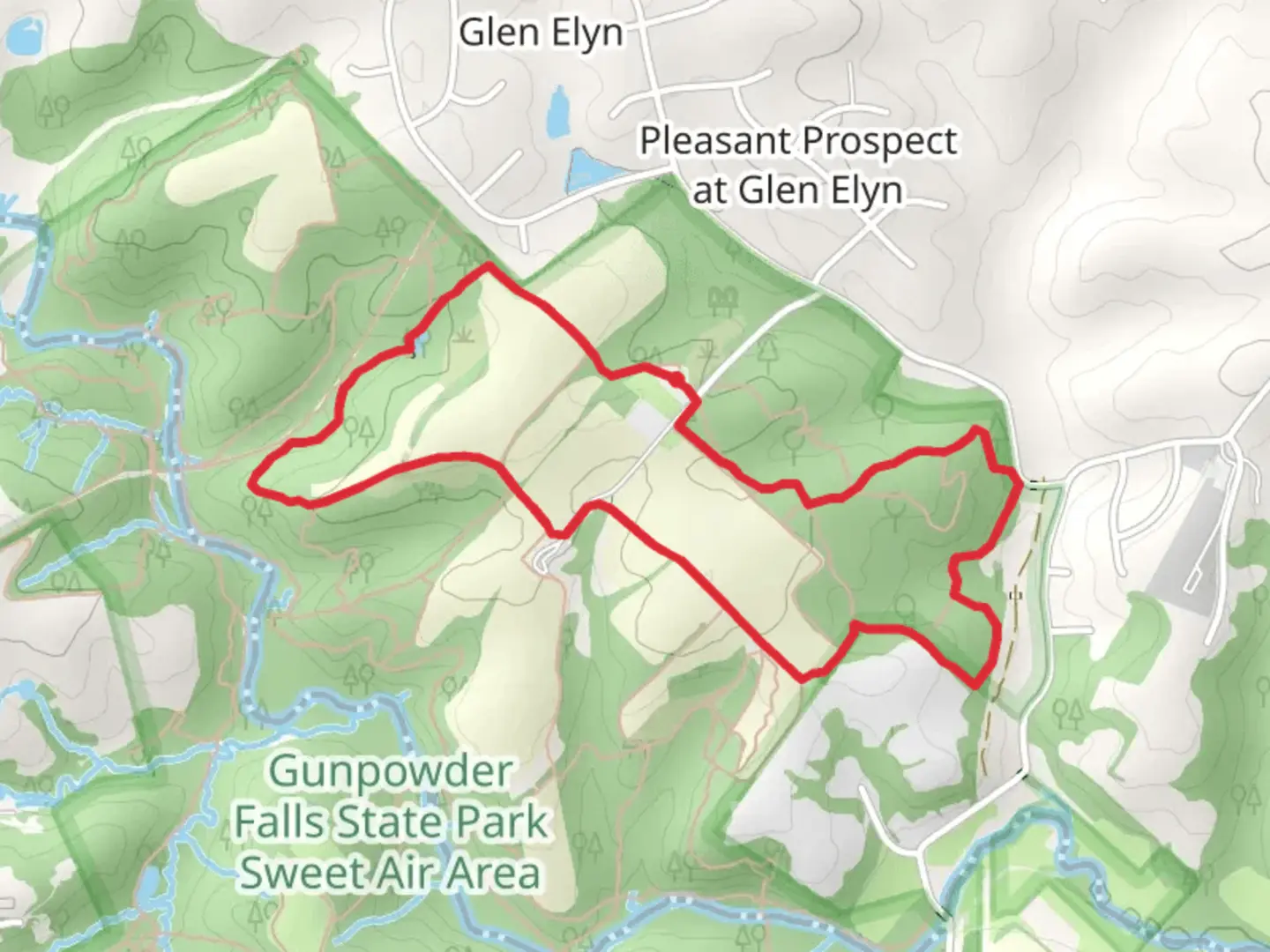 An image depicting the trail Boundary, Barley Pond and Pine Loop Trail and its surrounding area.