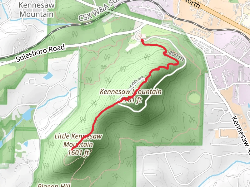 Kennesaw Mountain and Little Kennesaw Mountain from Kennesaw Mountain Drive
