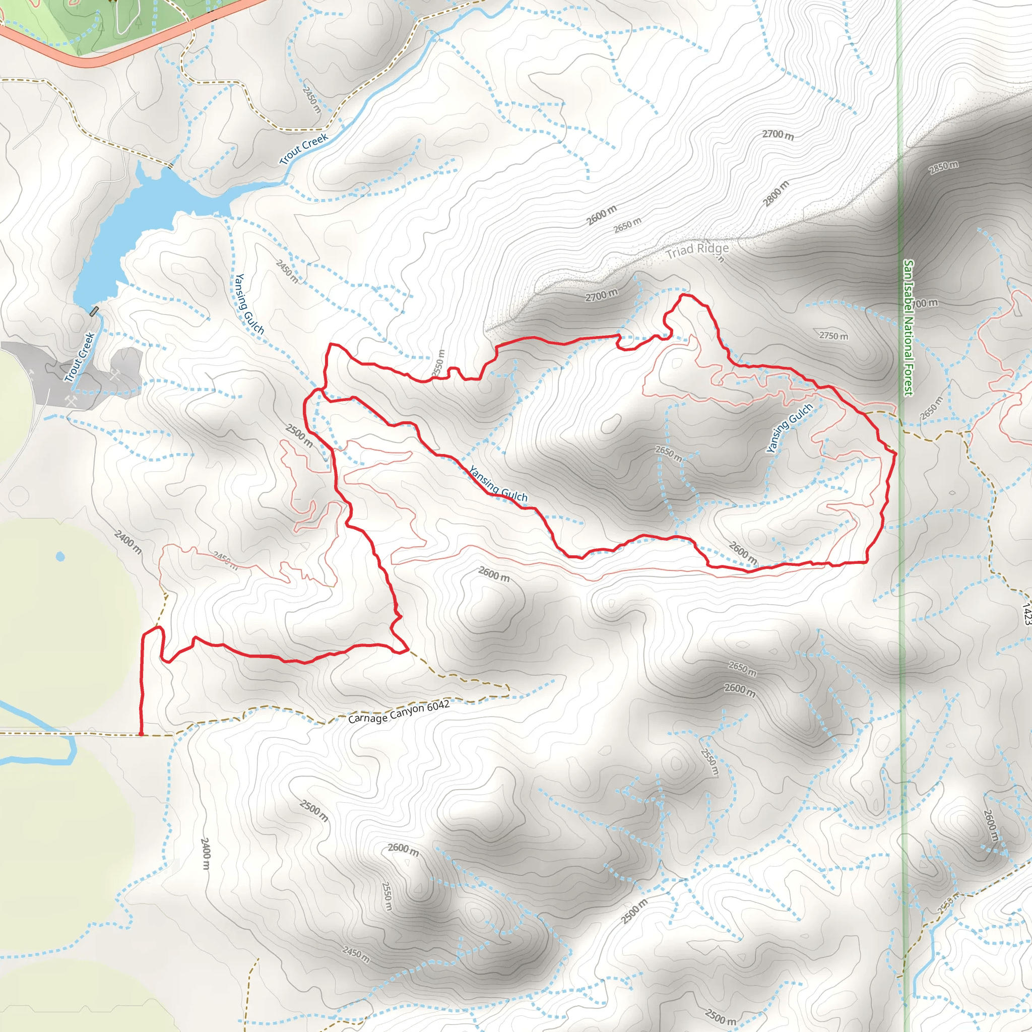 Yansing - Chinaman - Gulch Loop Trail mobile static map