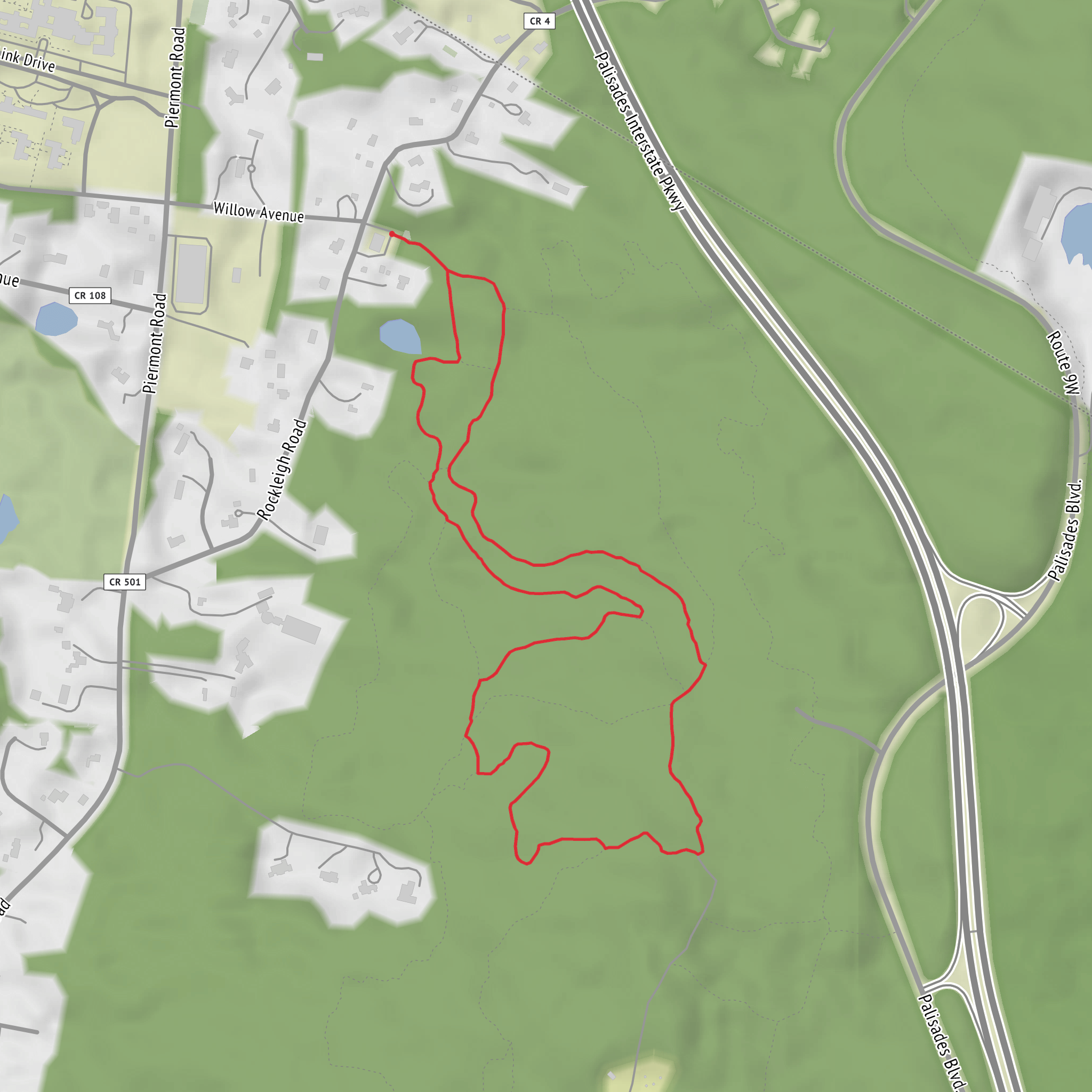 Brookside Trail, Lamont Rock and Roaring Ravine Trail mobile static map