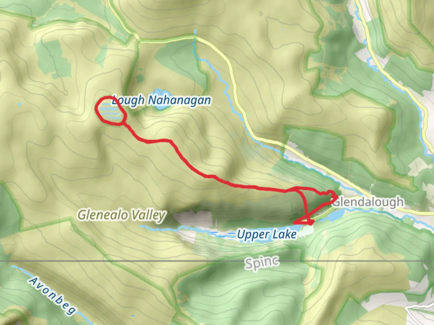 An image depicting the trail Turlough Hill via Camaderry and its surrounding area.