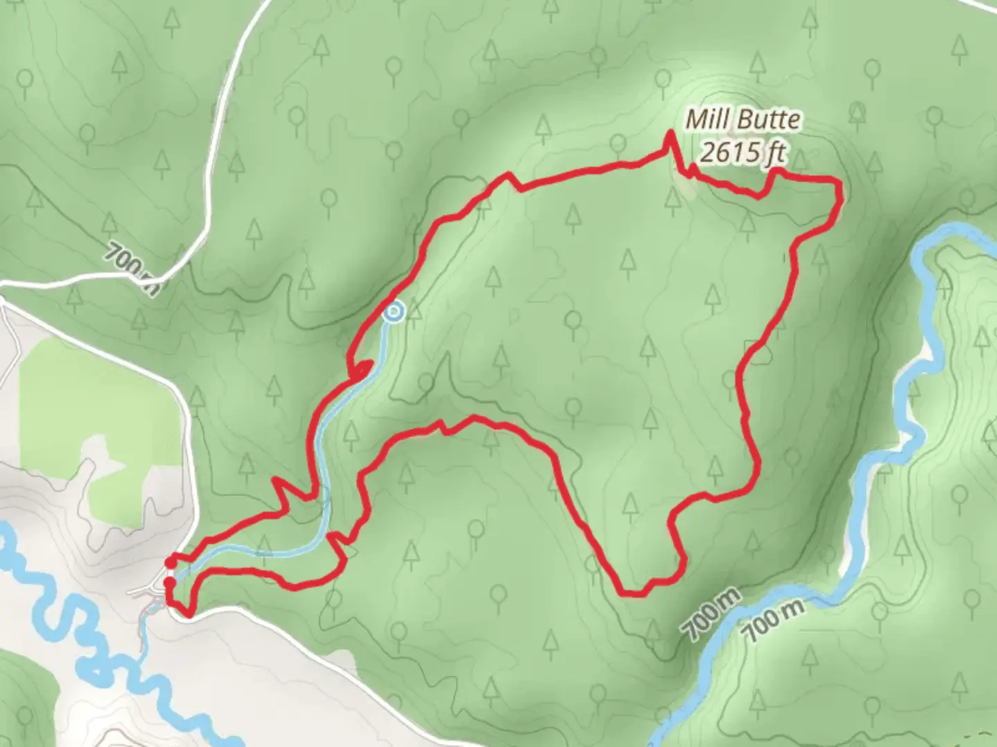 An image depicting the trail Mill Butte Loop Trail and its surrounding area.