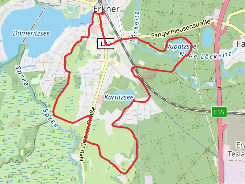 Karutzsee via Markische Runde and Wanderweg am Bretterschen Graben