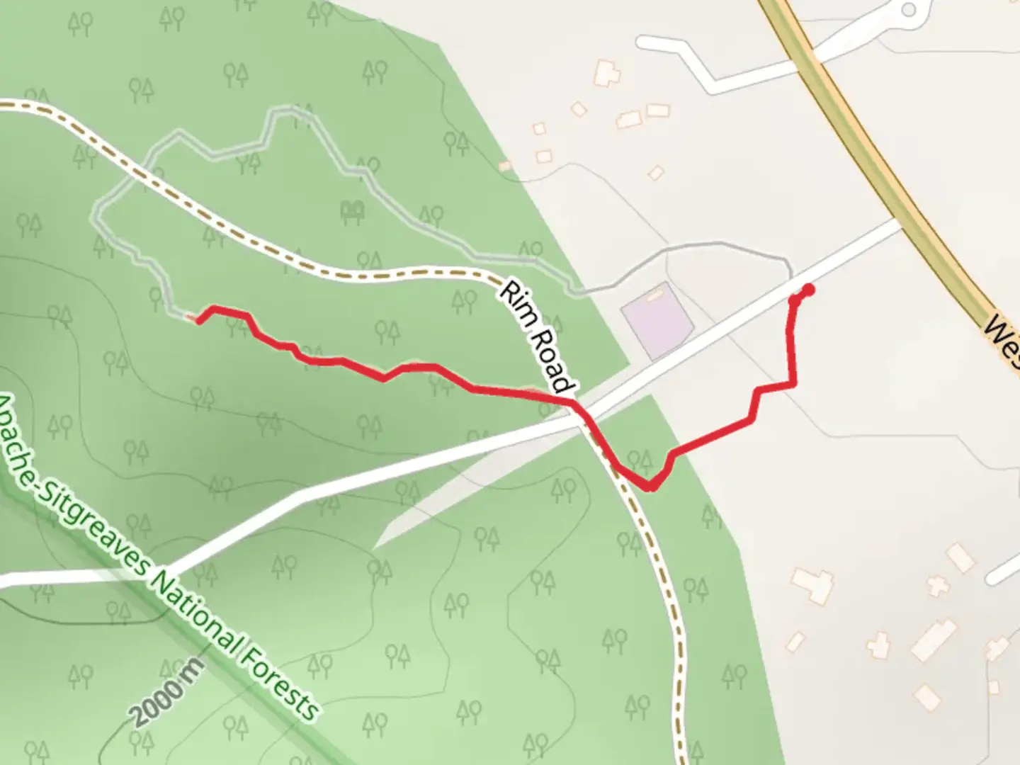 An image depicting the trail Rim Trail and its surrounding area.
