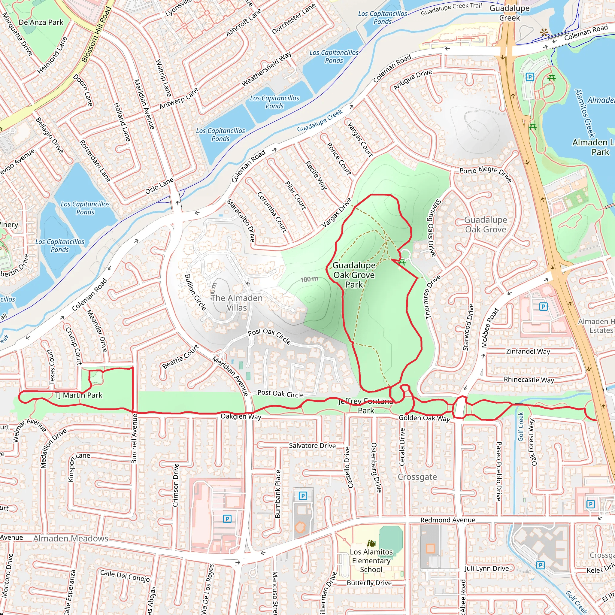 Golf Creek, Oakglen Way and Golden Oak Way Loop mobile static map