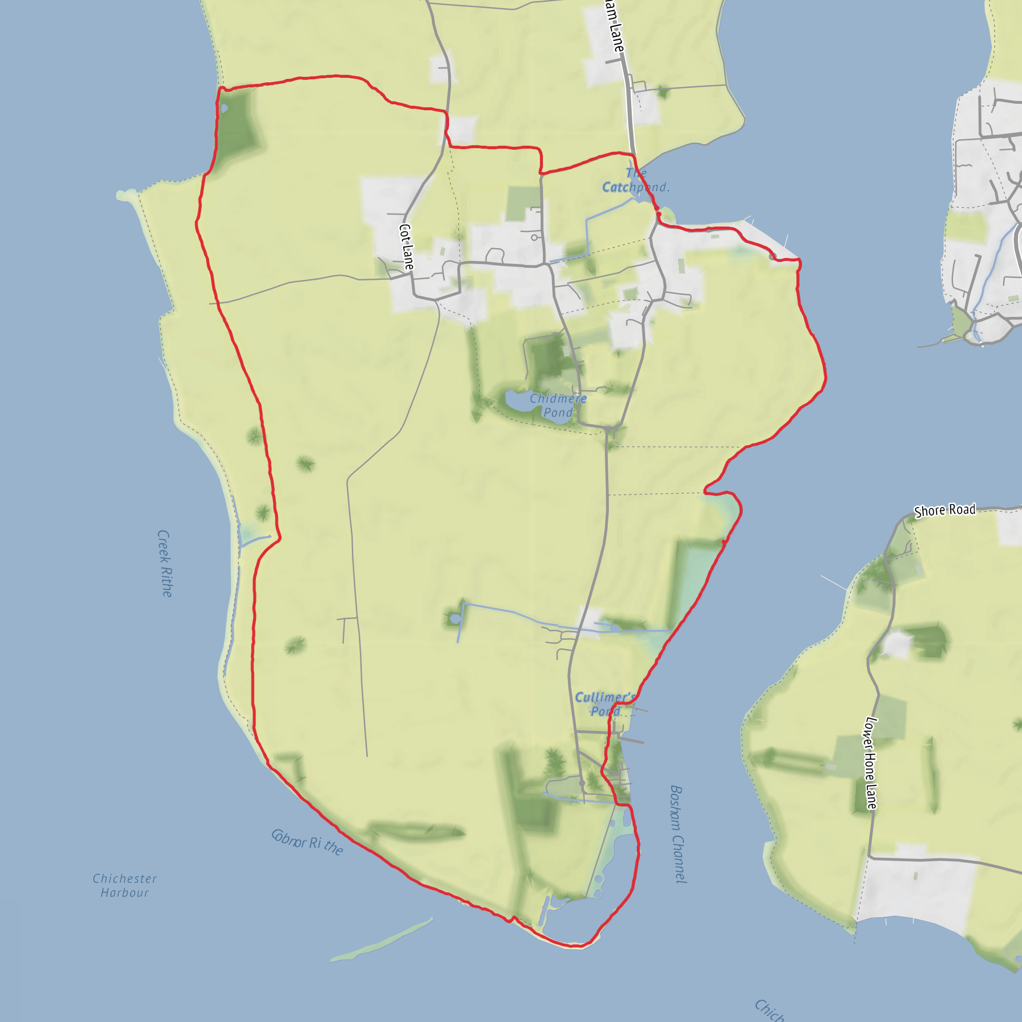 Chidham & Cobnor seafront mobile static map