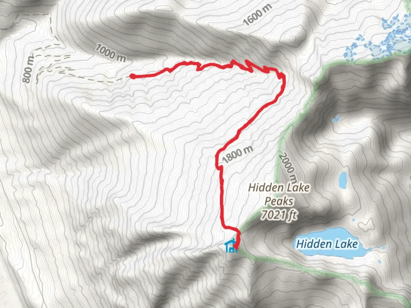 An image depicting the trail Hidden Lake Trail and its surrounding area.