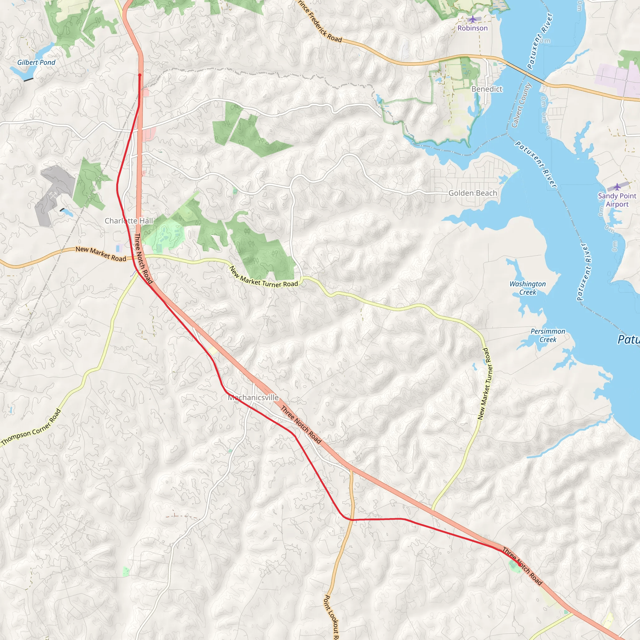 Three Notch Trail mobile static map
