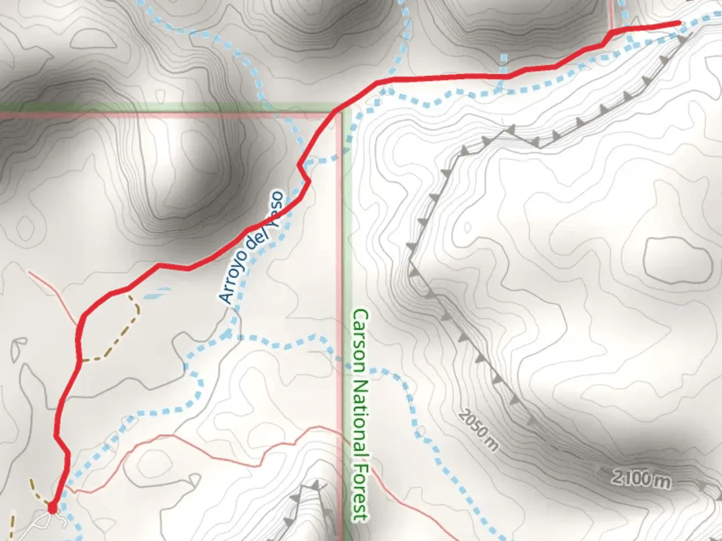 An image depicting the trail Box Canyon Trail and its surrounding area.