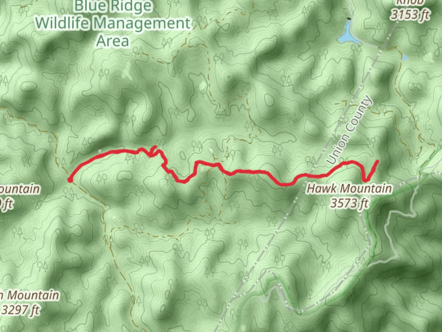 An image depicting the trail Appalachian Trail and Long Creek Falls - Three Forks and its surrounding area.