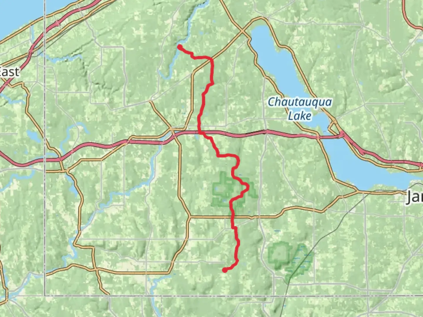 An image depicting the trail Weeks Road to Hannum Road via Sweet Hill and its surrounding area.