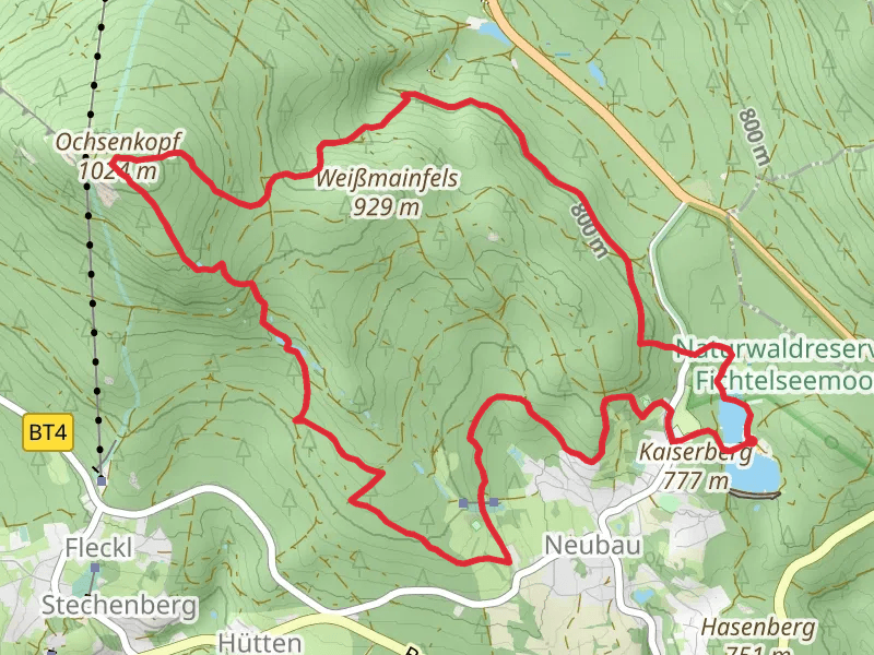 Fichtelsee via Untere Ringloipe and Fichtelberger Bergwerksweg