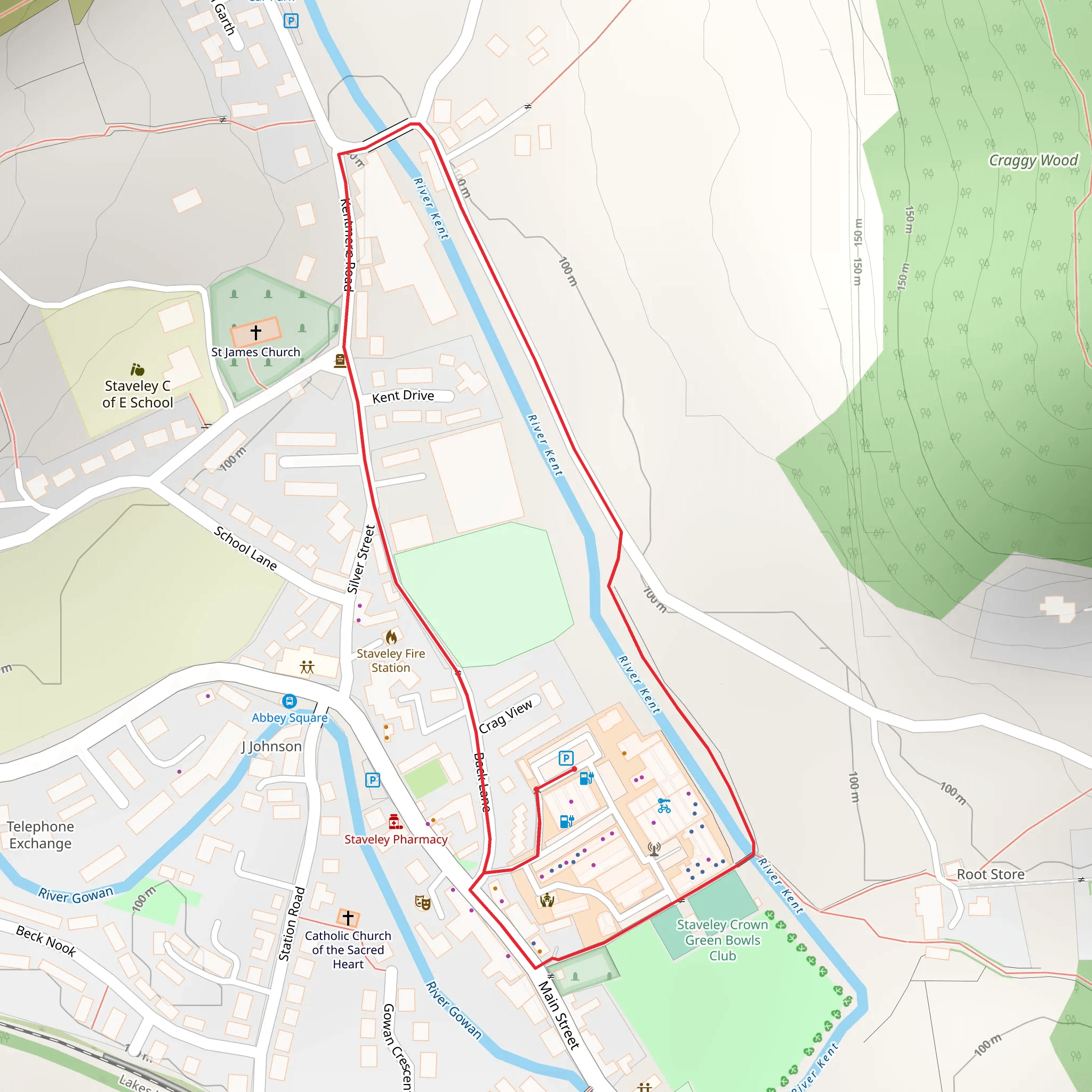 Staveley Loop near River Kent mobile static map