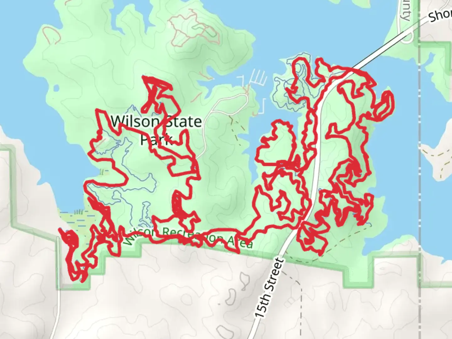 An image depicting the trail EZ Loop, Switchgrass Epic Loop and its surrounding area.