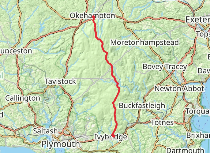 Dartmoor North to South mobile static map