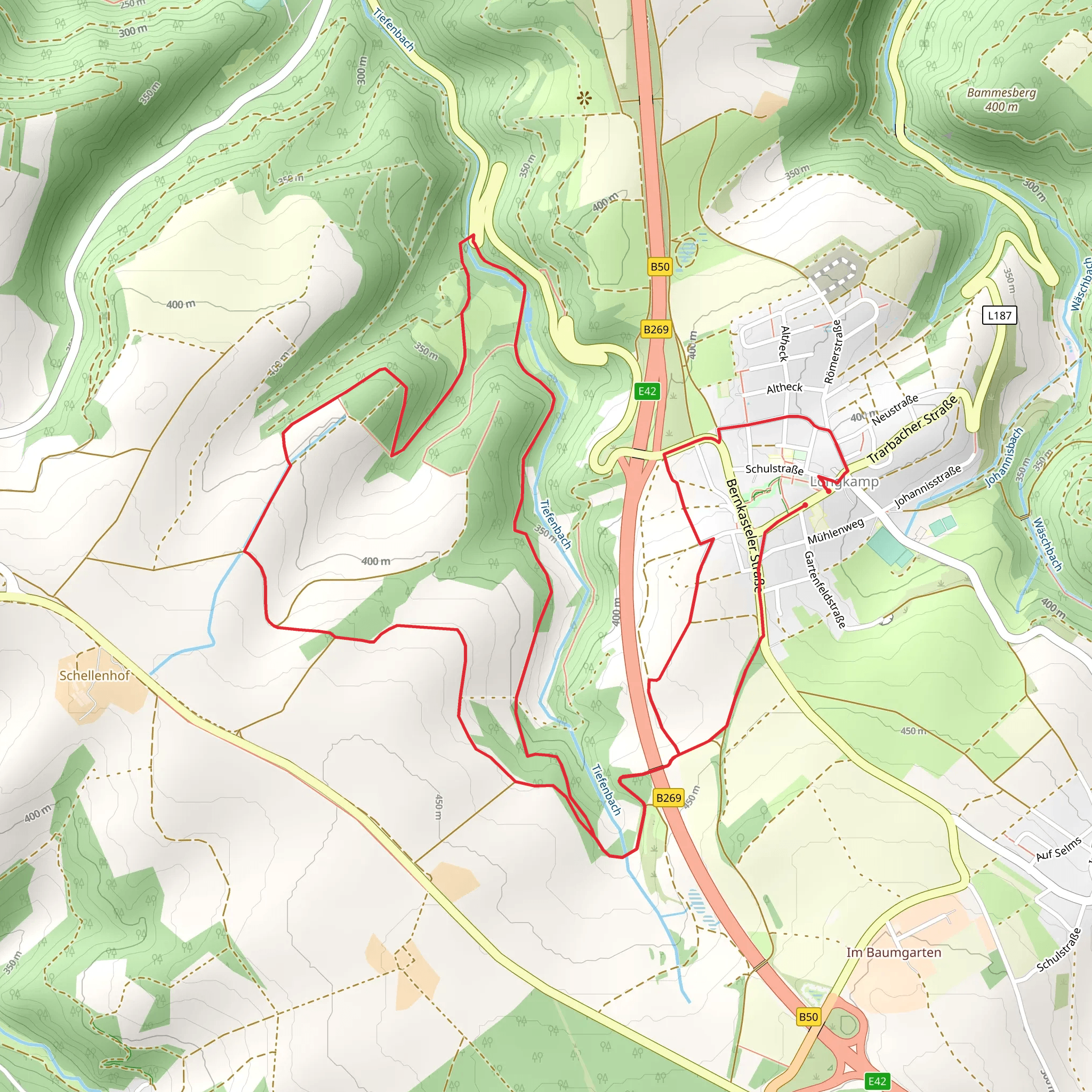 Hubertusweg and Tiefeenbach Tour Loop mobile static map