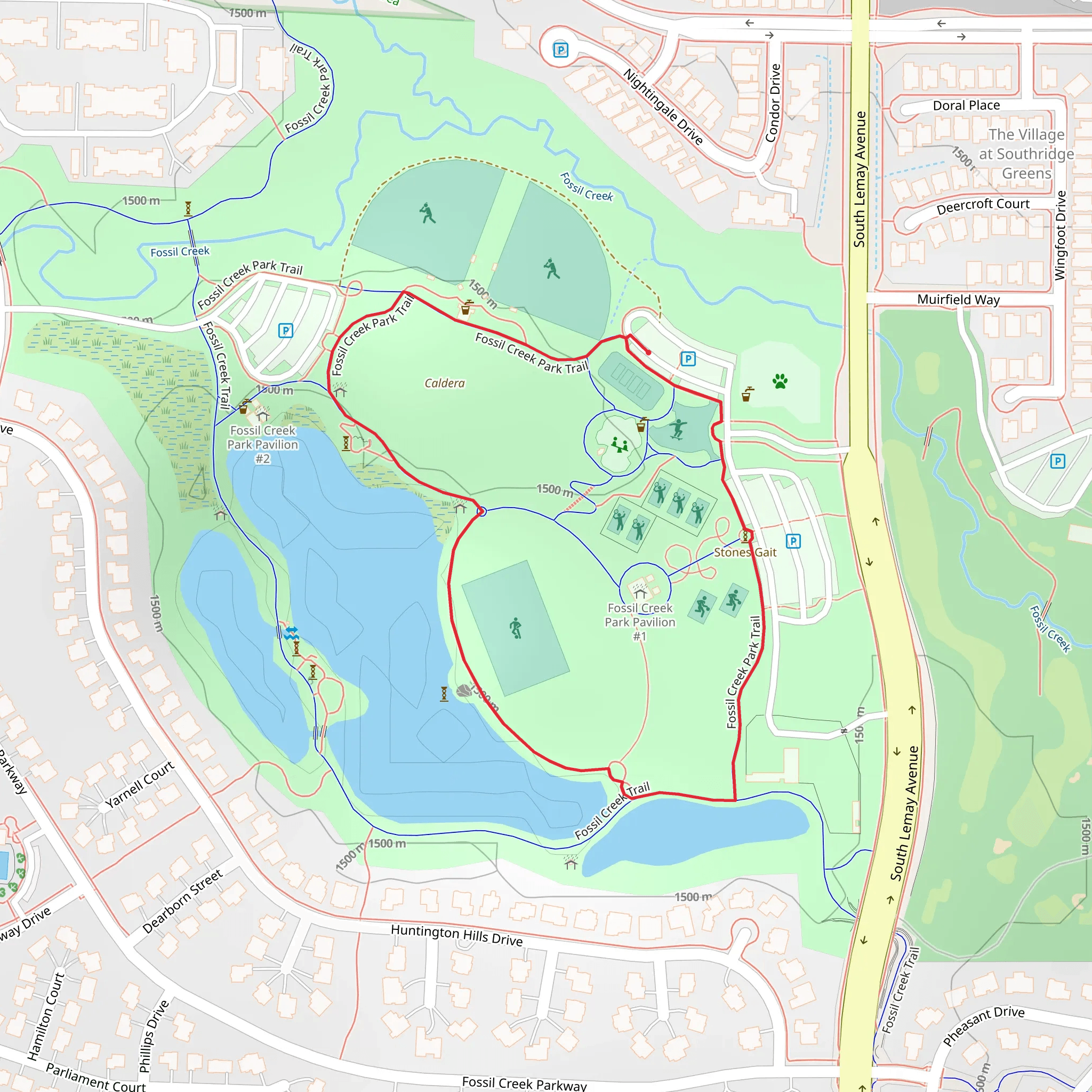Fossil Creek Park Loop mobile static map