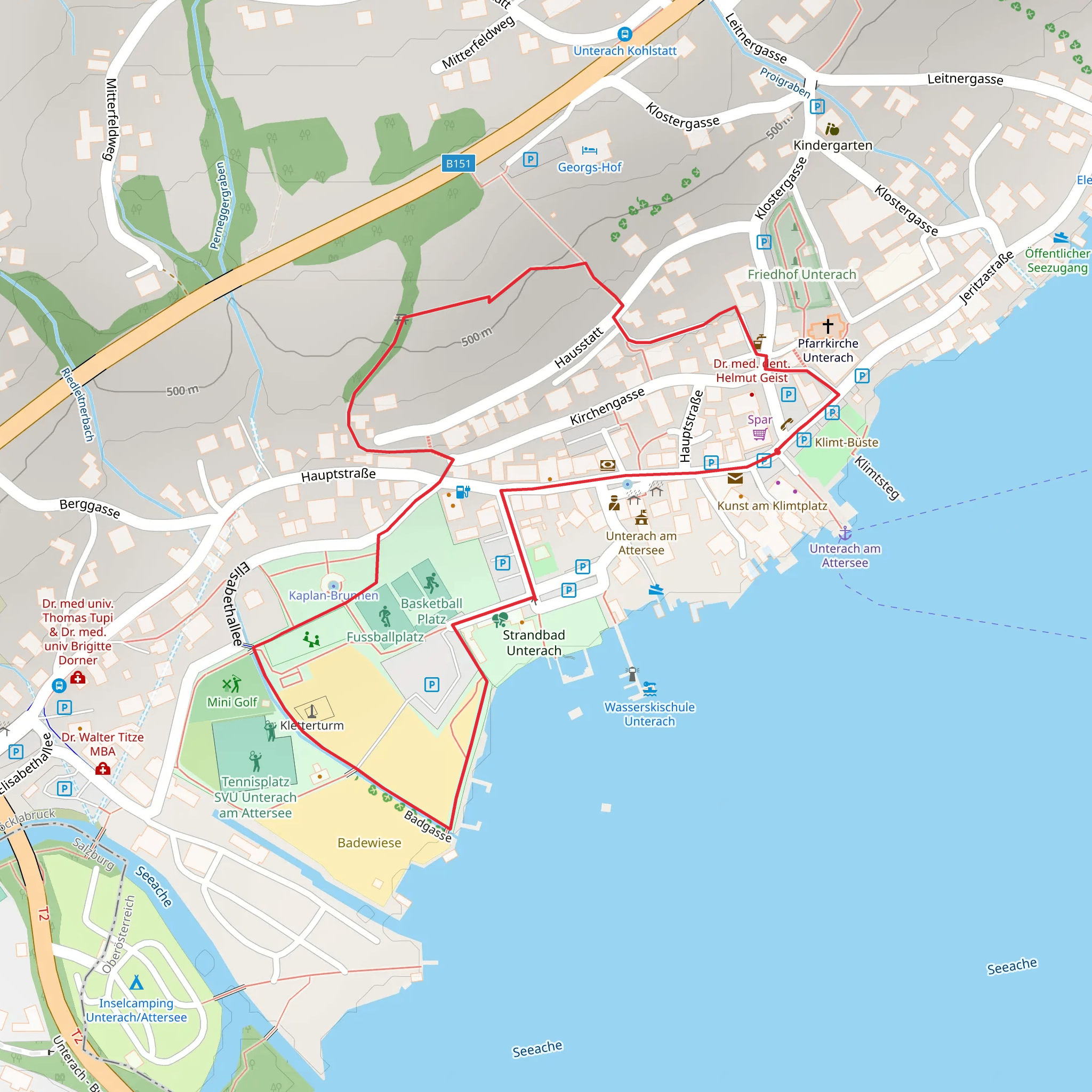 Time Travel Trail in Unterach am Attersee mobile static map
