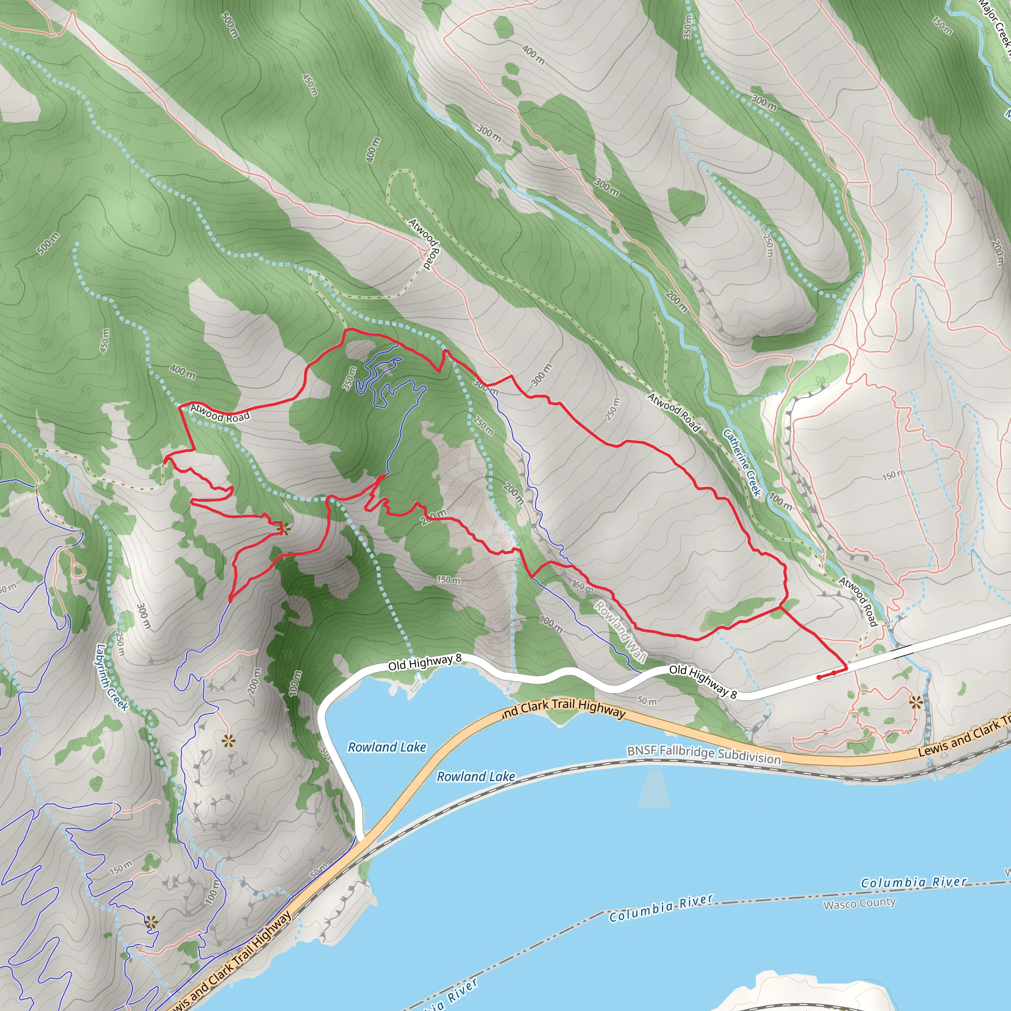 Bitterrot and Desert Parsley and Atwood Road Loop Trail mobile static map