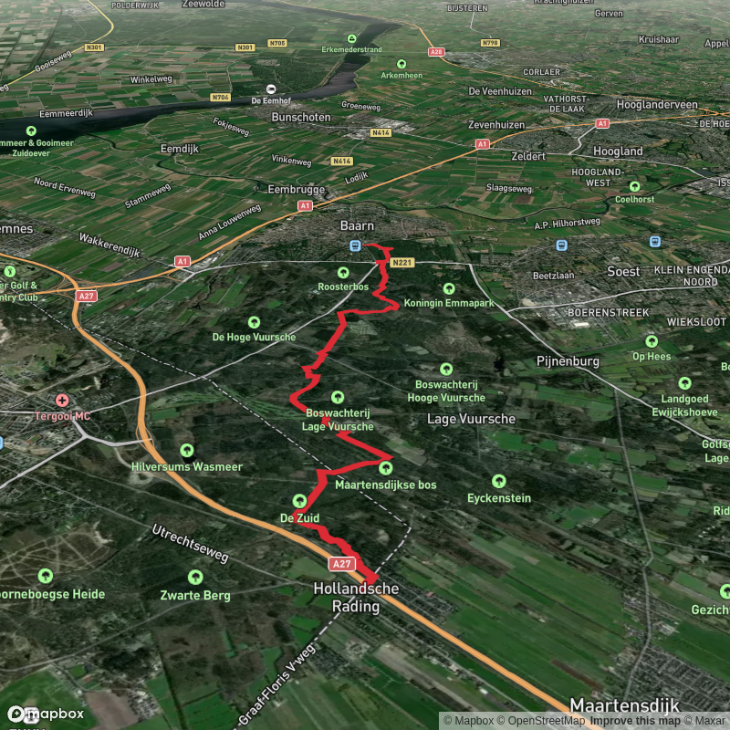 Hollandsche Rading to Baarn via Oertijd Route and Trekvogelpad