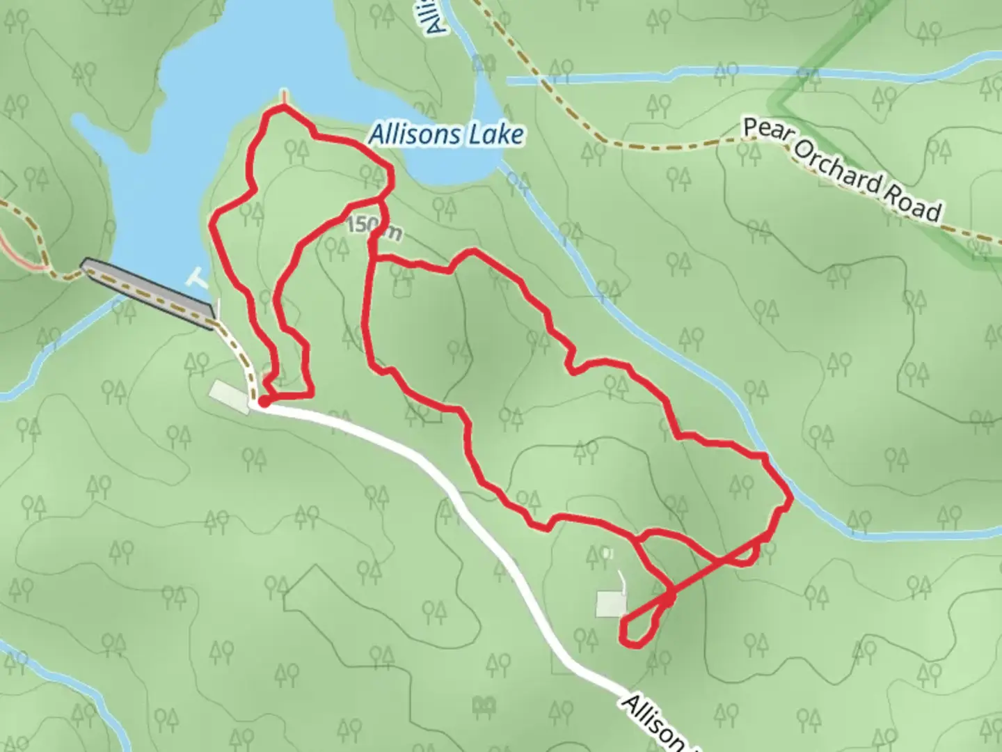 An image depicting the trail Allison Lake Loop Trail and its surrounding area.