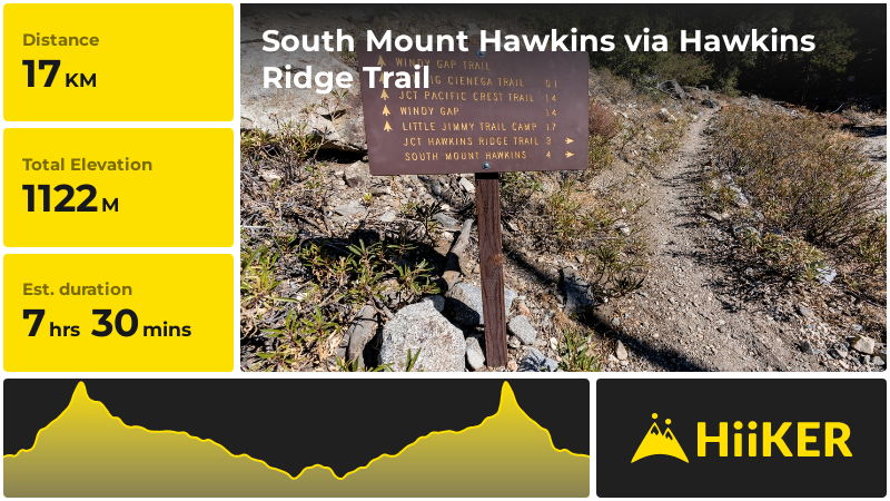 South Mount Hawkins via Hawkins Ridge Trail | Los Angeles County | Cal