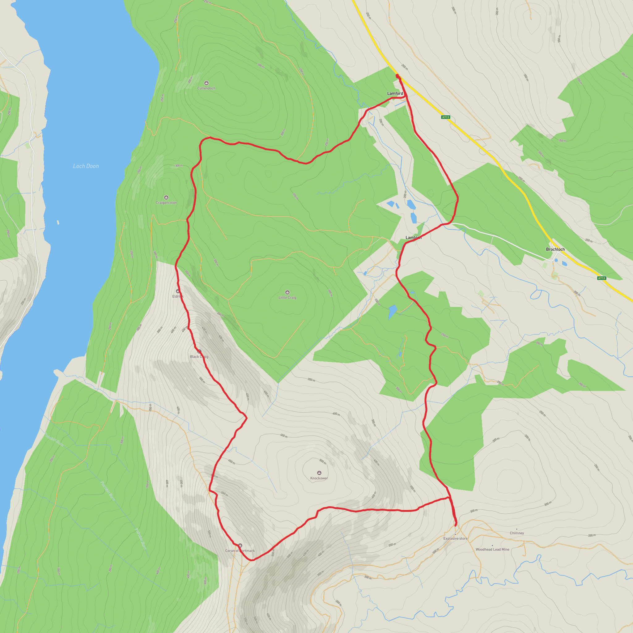 Coran of Portmark and Blackcraig Kilram mobile static map