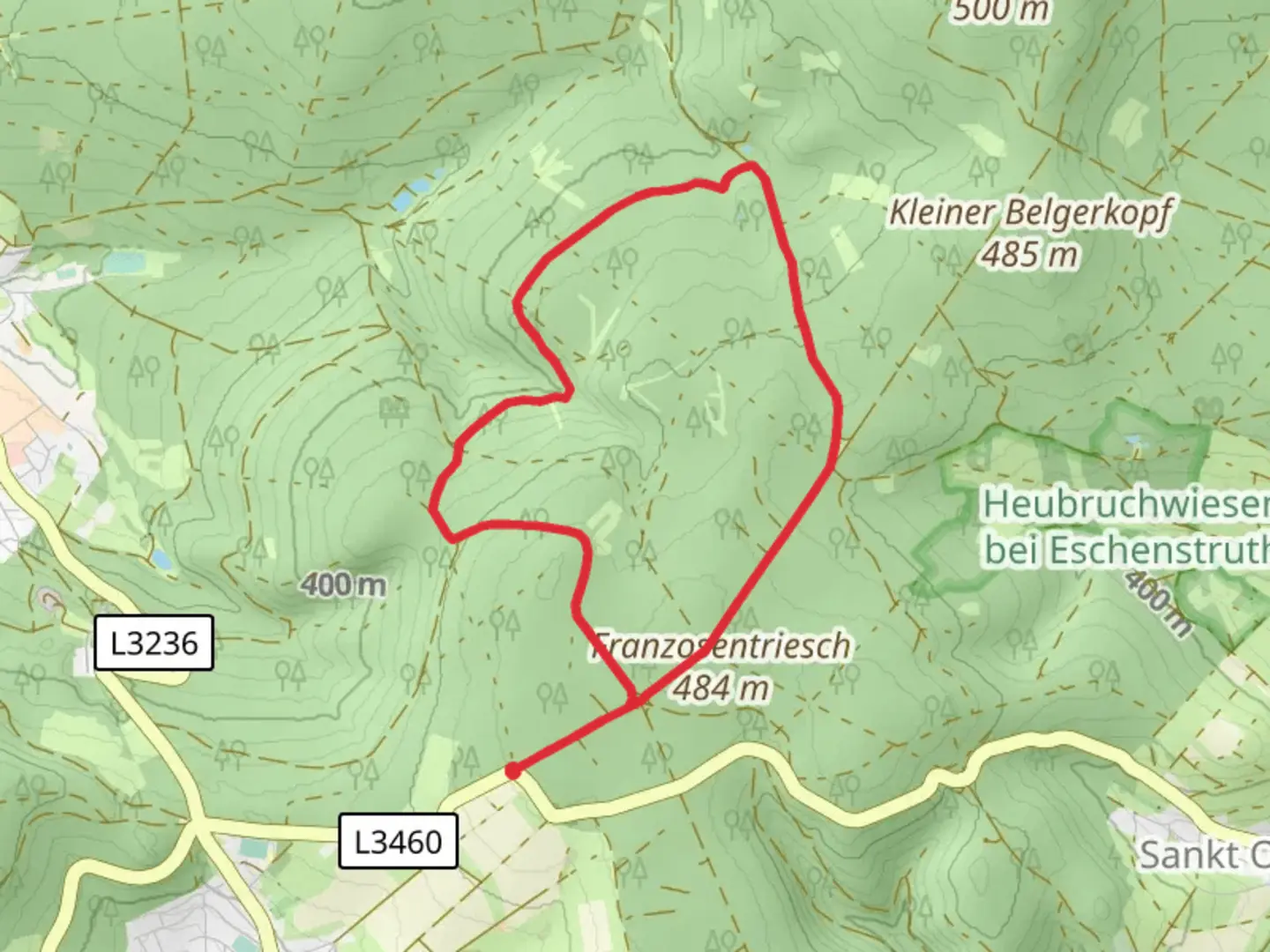 An image depicting the trail Soehrewald Wellerode and Eder Gelster Weg and its surrounding area.
