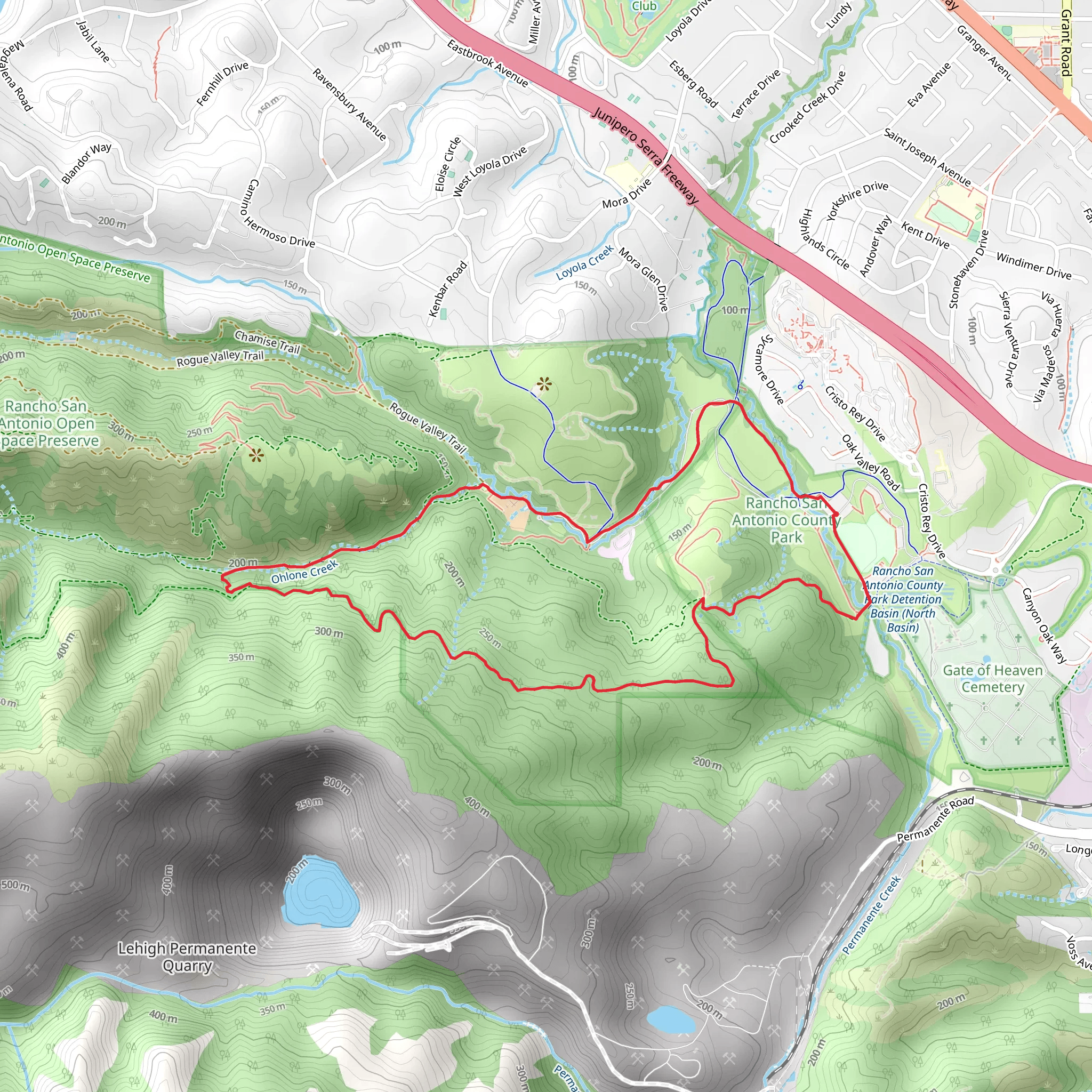 Stephen E Abbors - Upper Wildcat Canyon - Lower Meadow Loop Trail mobile static map