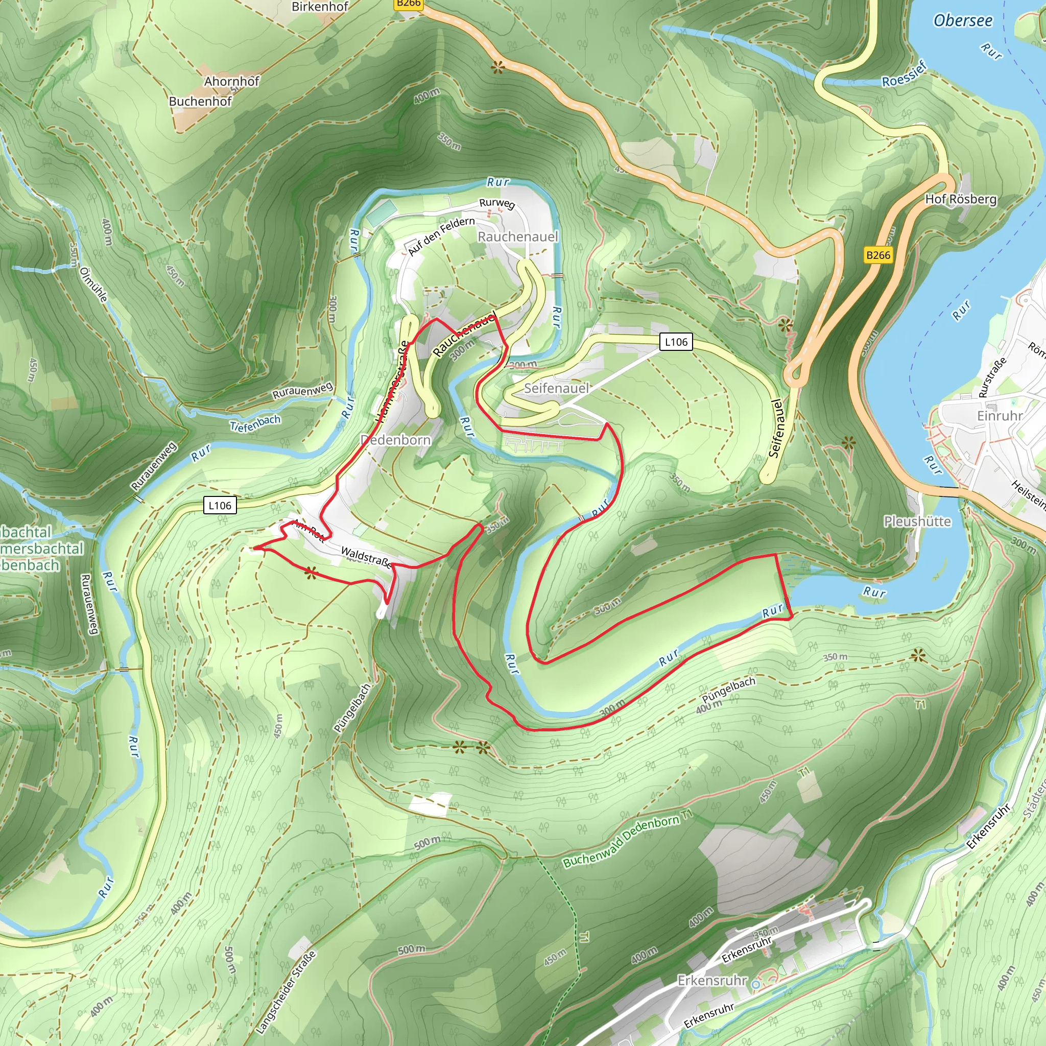 Dedenborn and River Rur Loop mobile static map
