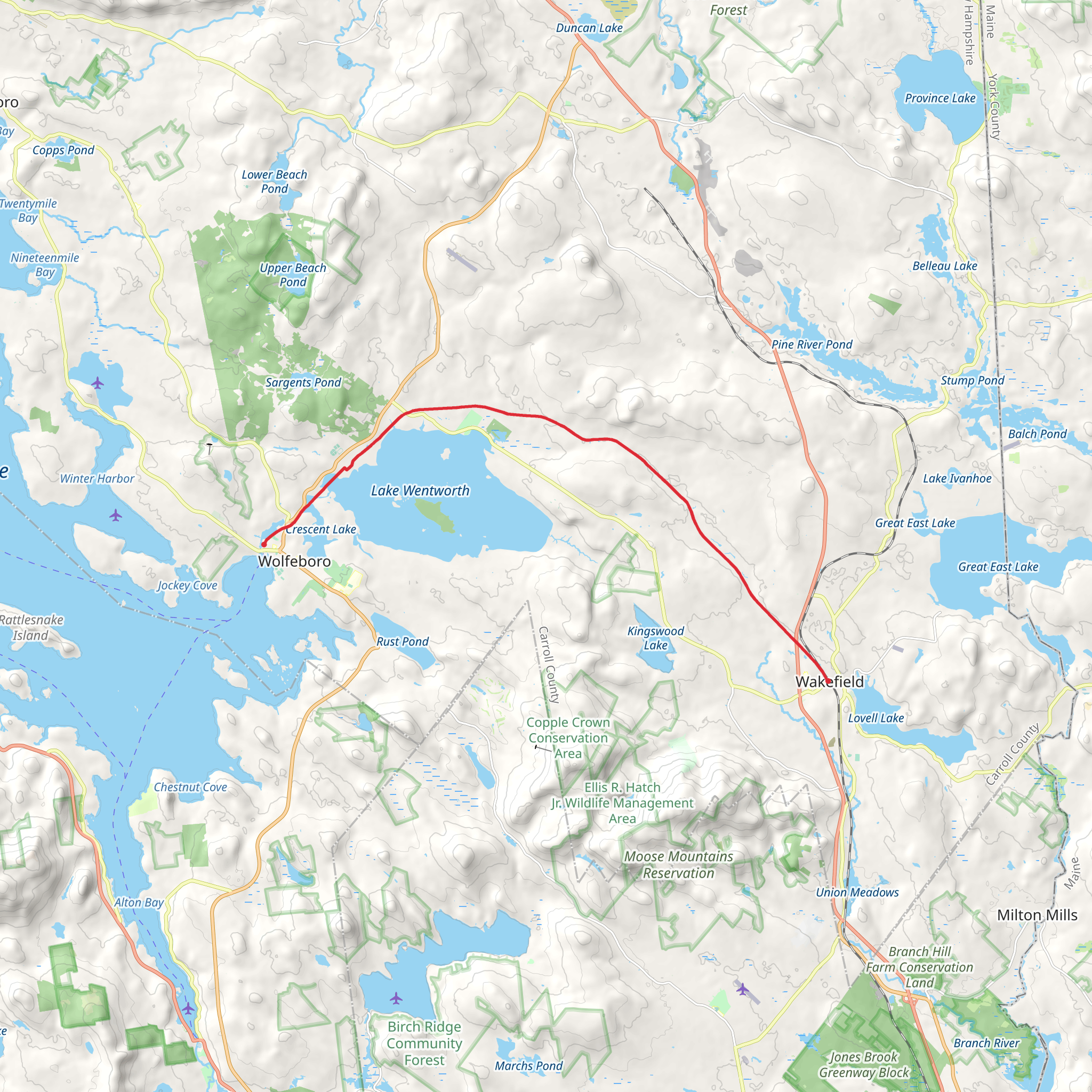 Wolfeboro to Sanbornville Trail mobile static map