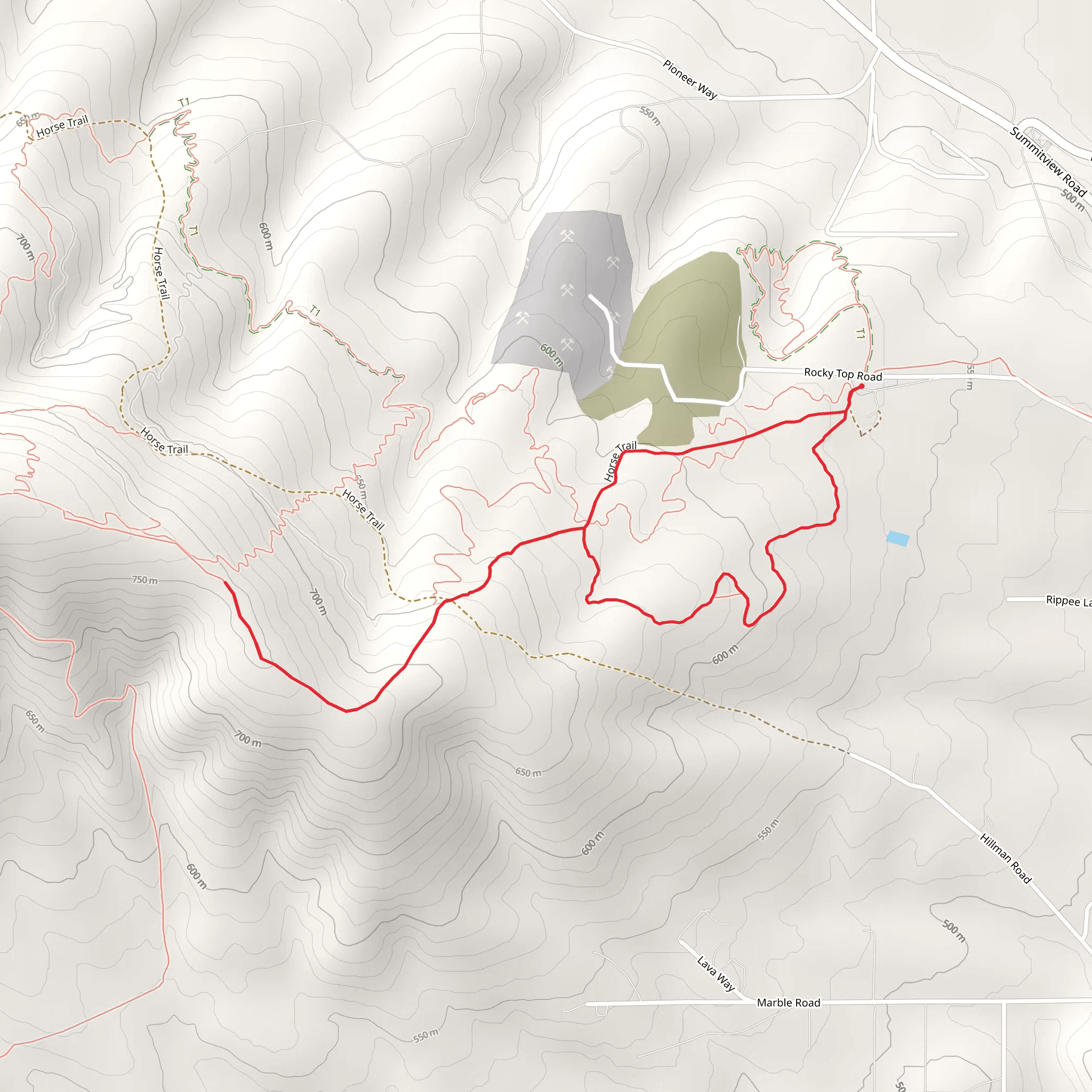 Walk -n- Roll, William O Douglas and Horse Loop Trail mobile static map