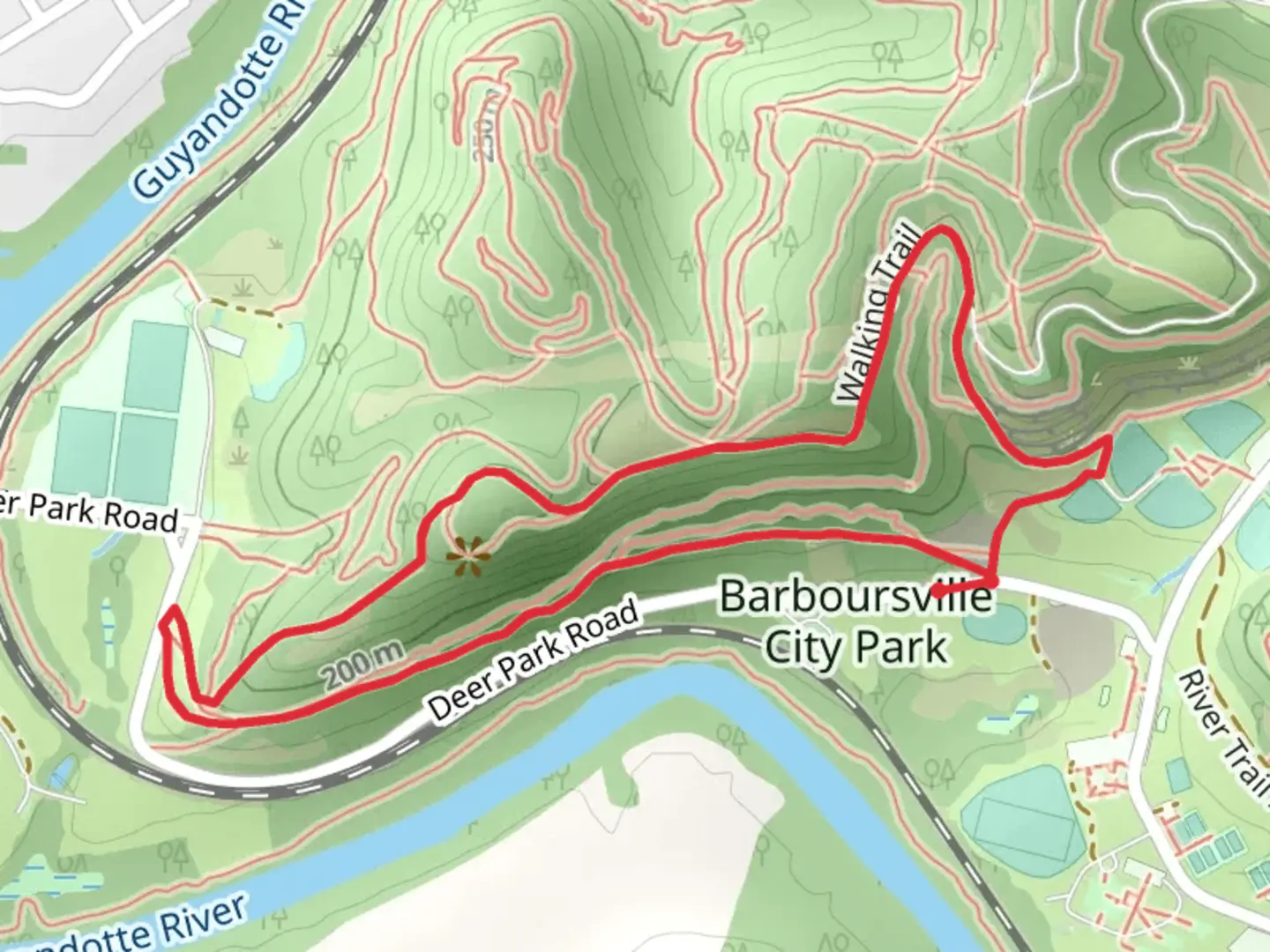 An image depicting the trail Farm View Trail and Cliffside Loop Trail and its surrounding area.