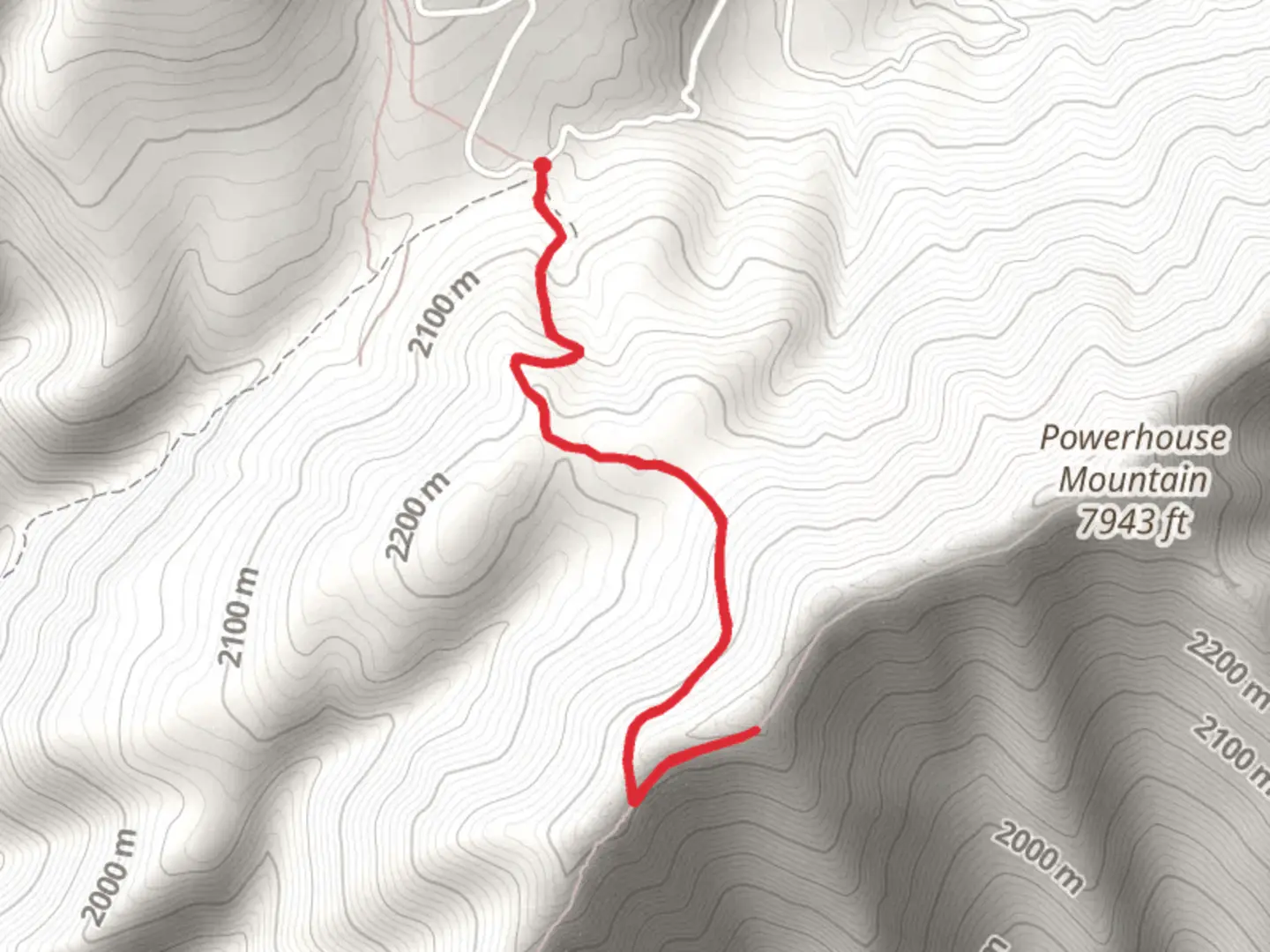 An image depicting the trail Powerhouse Mountain Trail and its surrounding area.