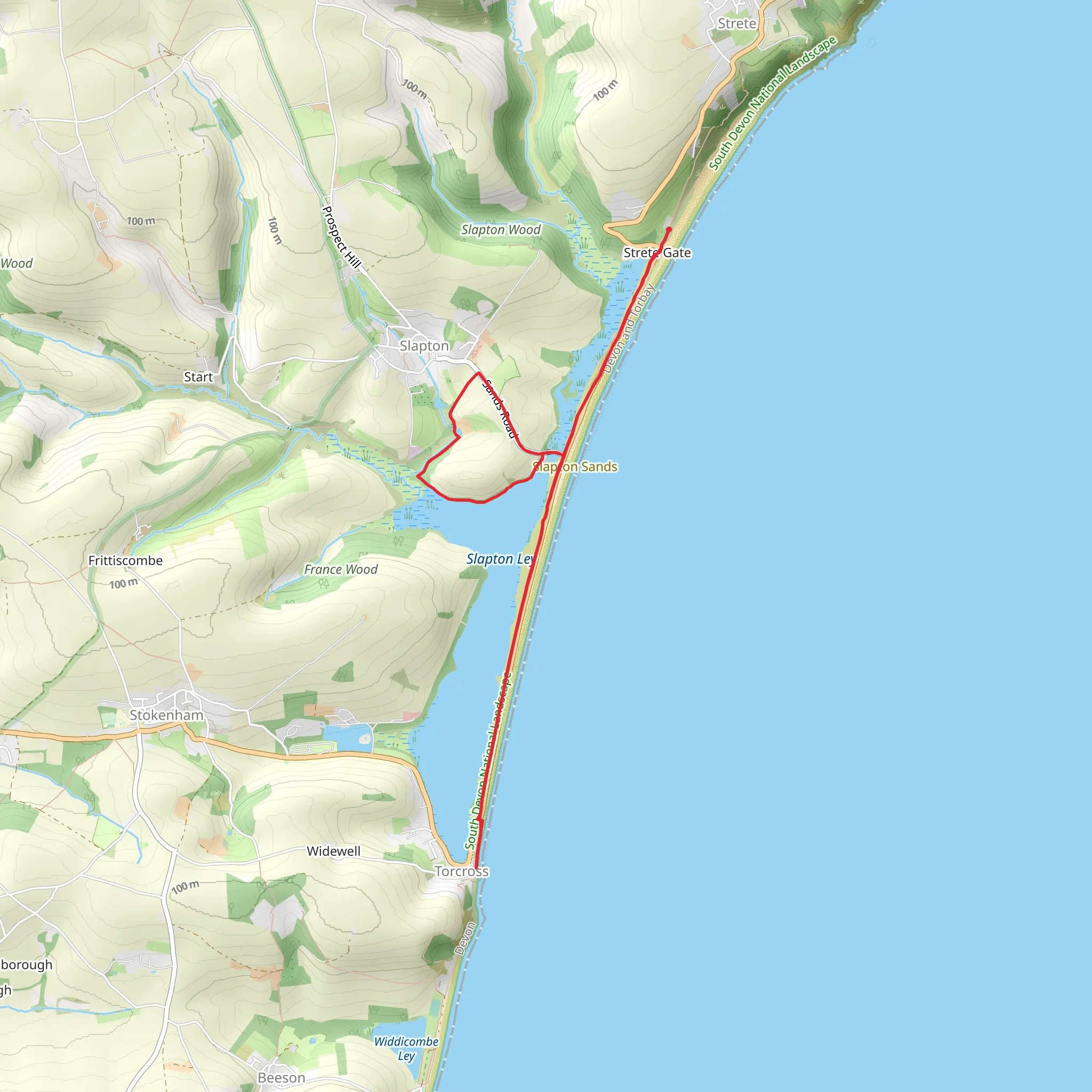 Slapton Ley Loop mobile static map